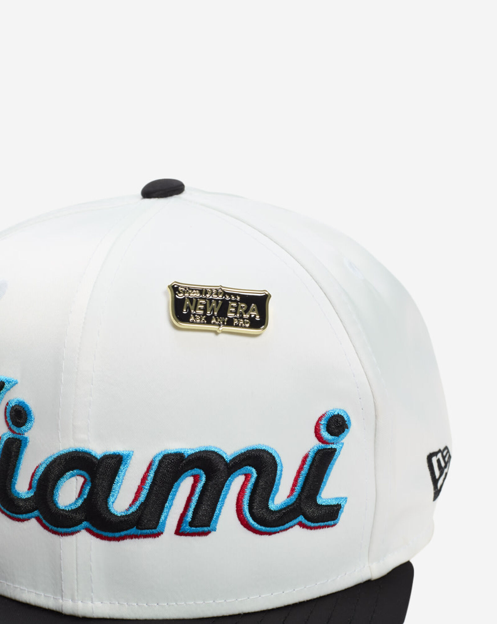 59Fifty Miami Marlins Satin Fitted Hat White | Black