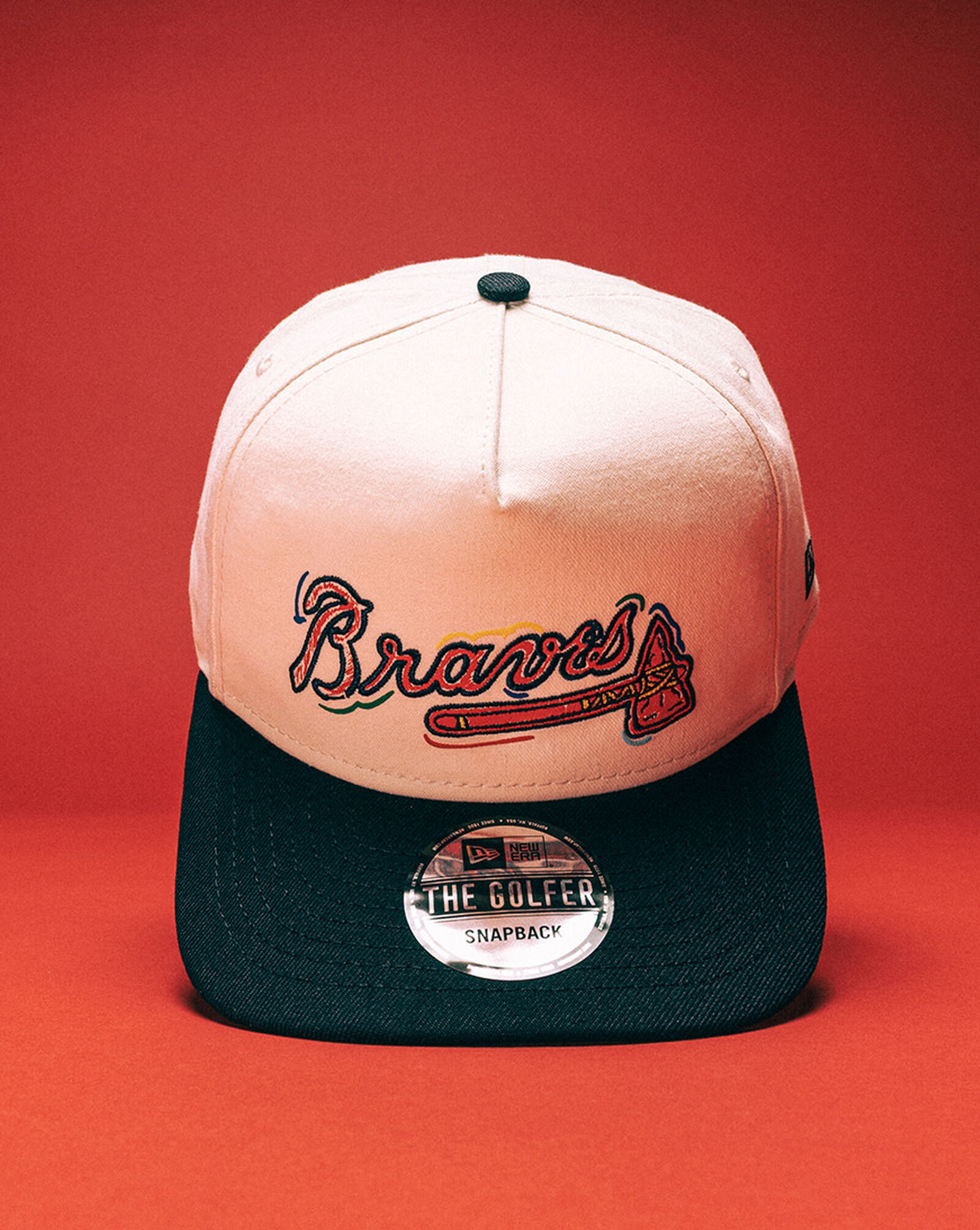 9Fifty Atlanta Braves Scribble Golfer Snapback Hat White