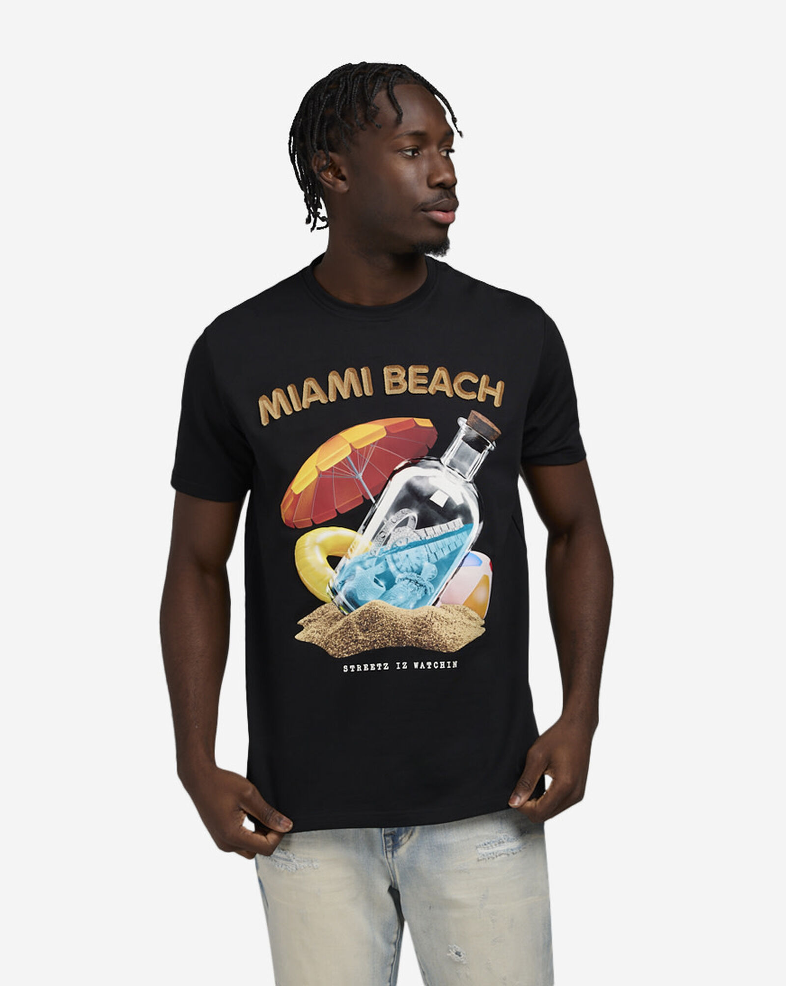 Miami Beach Tee Black