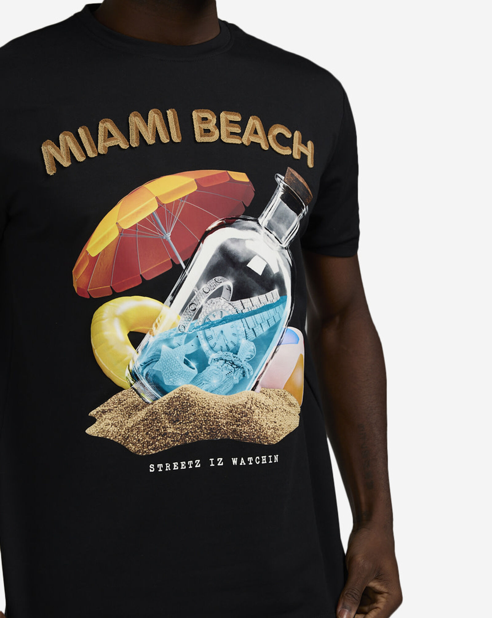 Miami Beach Tee Black