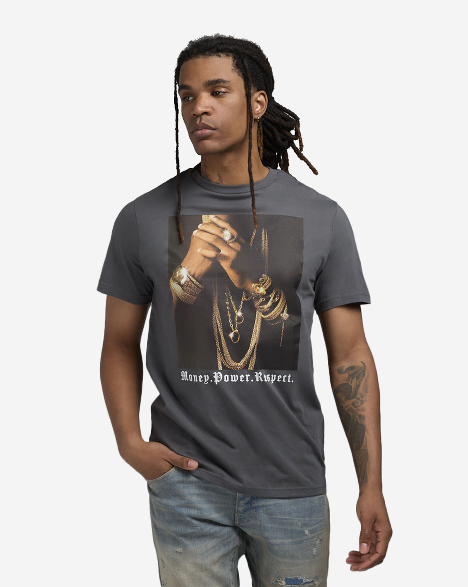 Money Power Respect Tee Dark Shadow