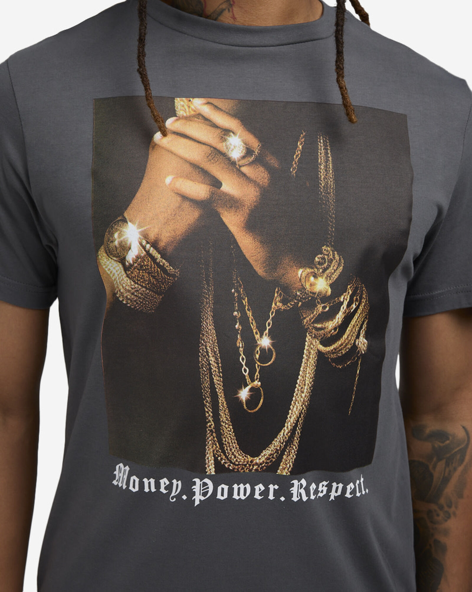 Money Power Respect Tee Dark Shadow