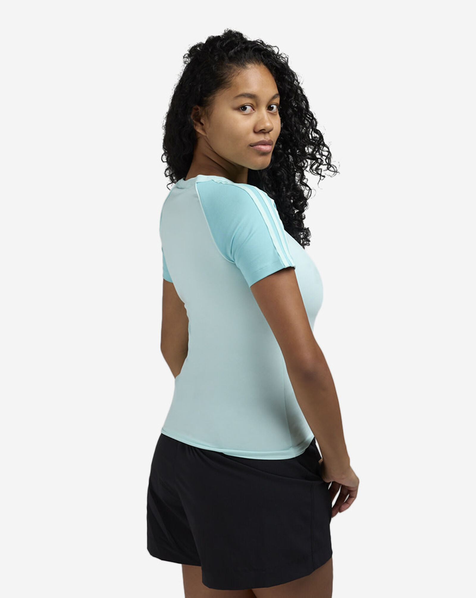 Adicolor 3-Stripes Raglan Slim T-Shirt Semi Flash Aqua