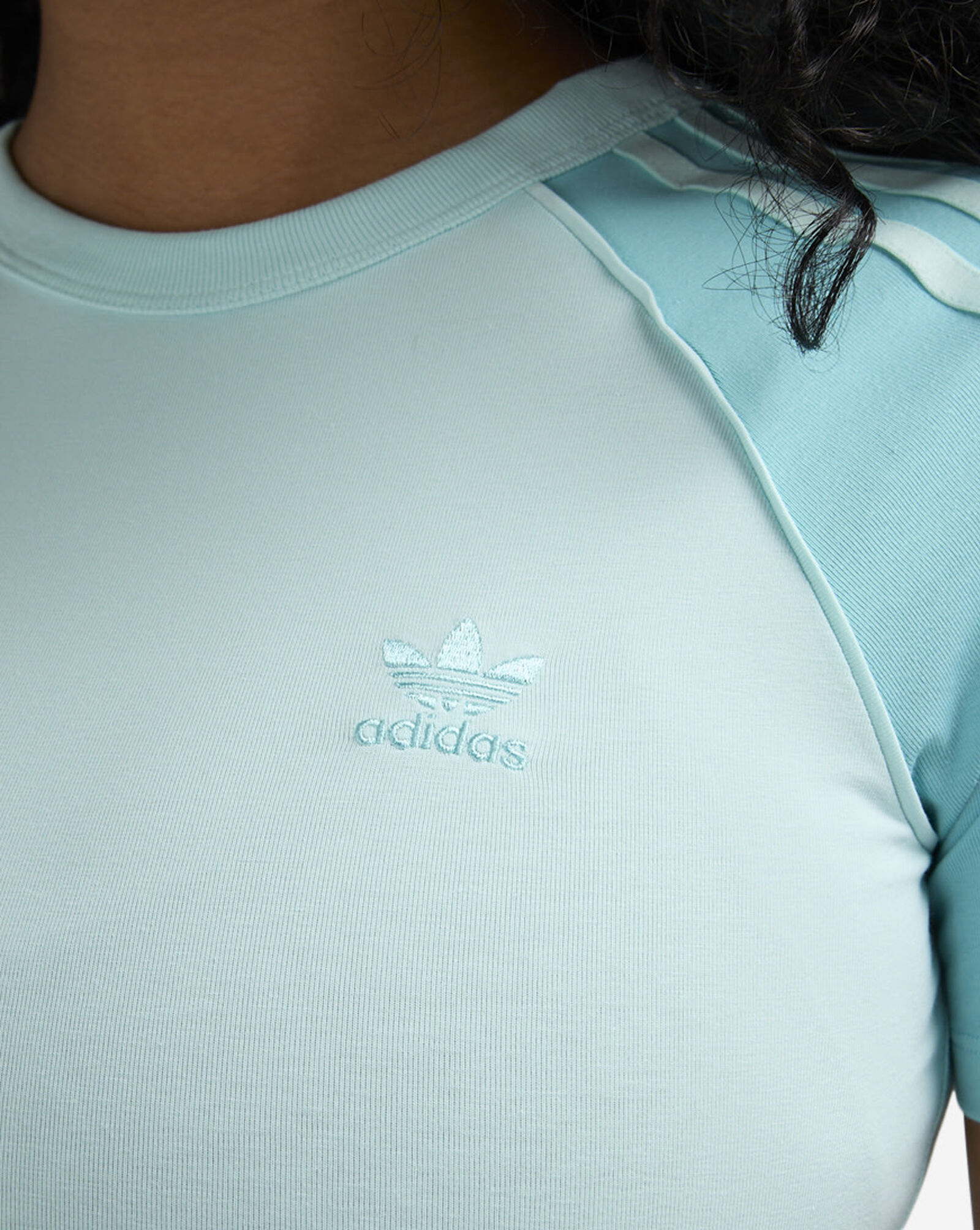 Adicolor 3-Stripes Raglan Slim T-Shirt Semi Flash Aqua 3 Adicolor 3-Stripes Raglan Slim T-Shirt Semi Flash Aqua