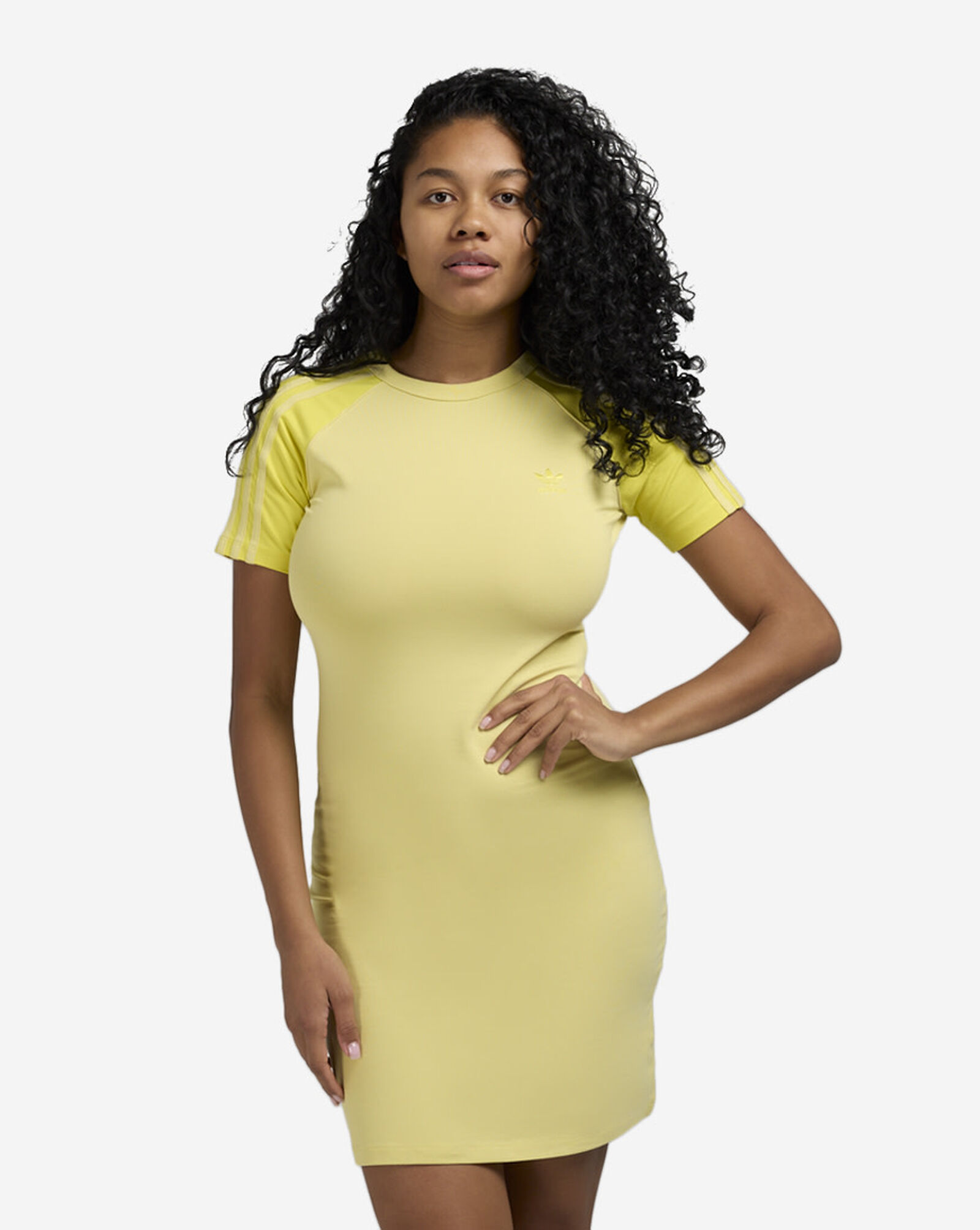 3-Stripes Raglan Short Sleeve Dress Powder Yellow