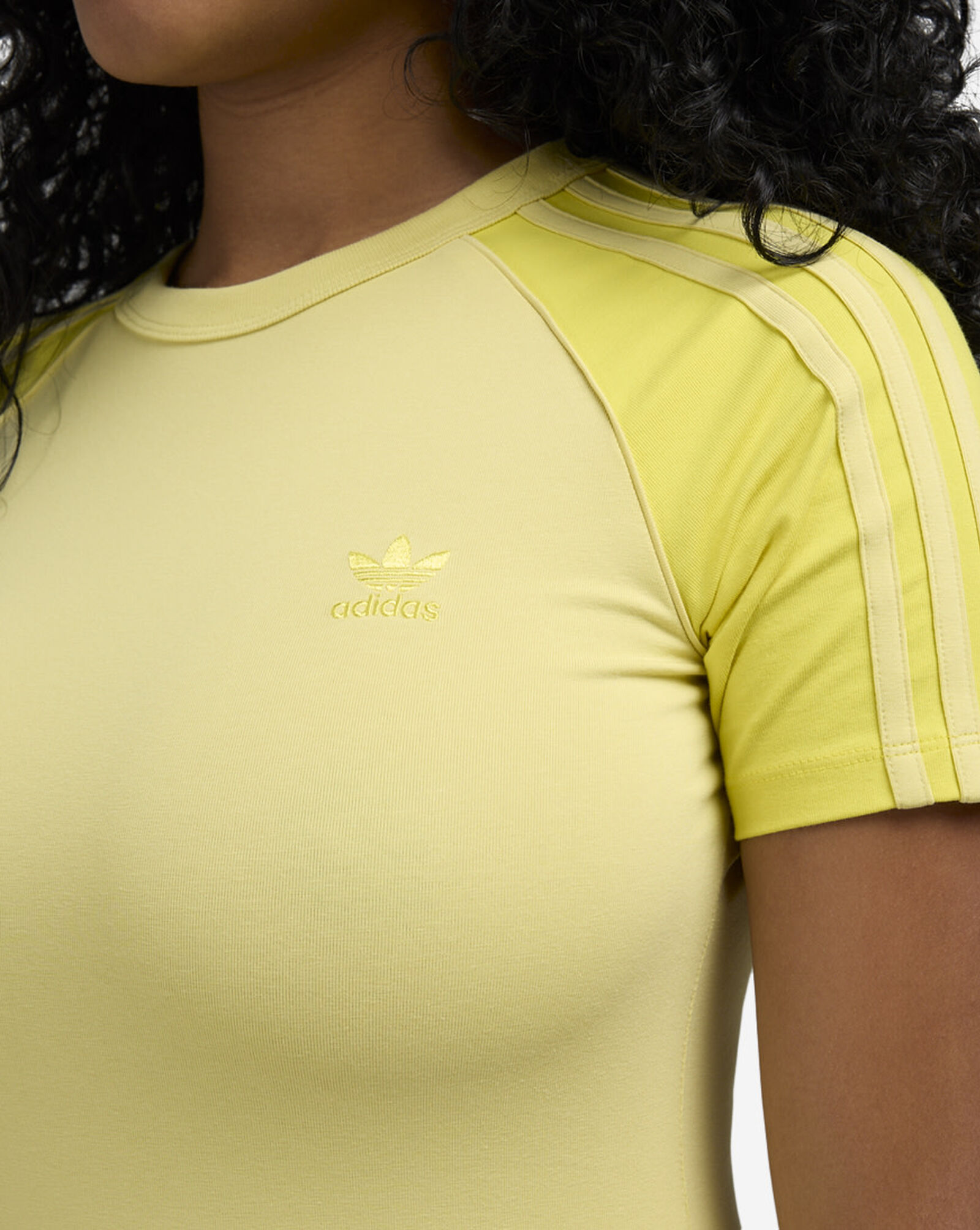 3-Stripes Raglan Short Sleeve Dress Powder Yellow