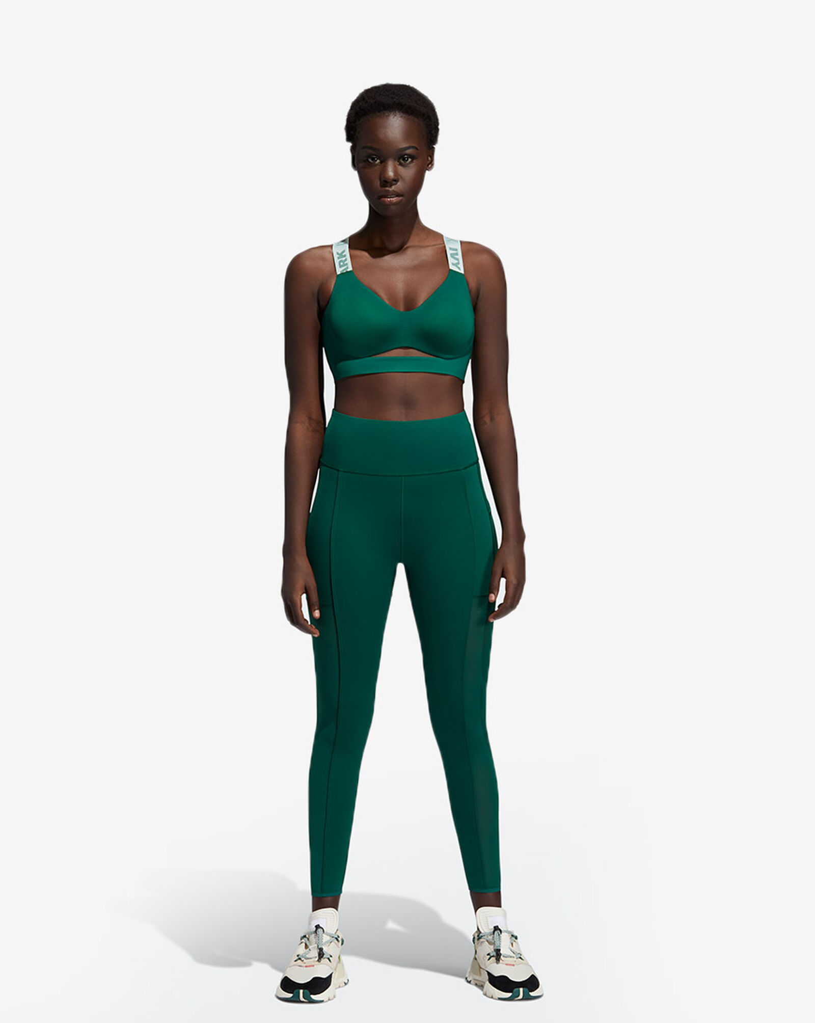 IVY PARK Mesh 3-Stripes Tights Dark Green