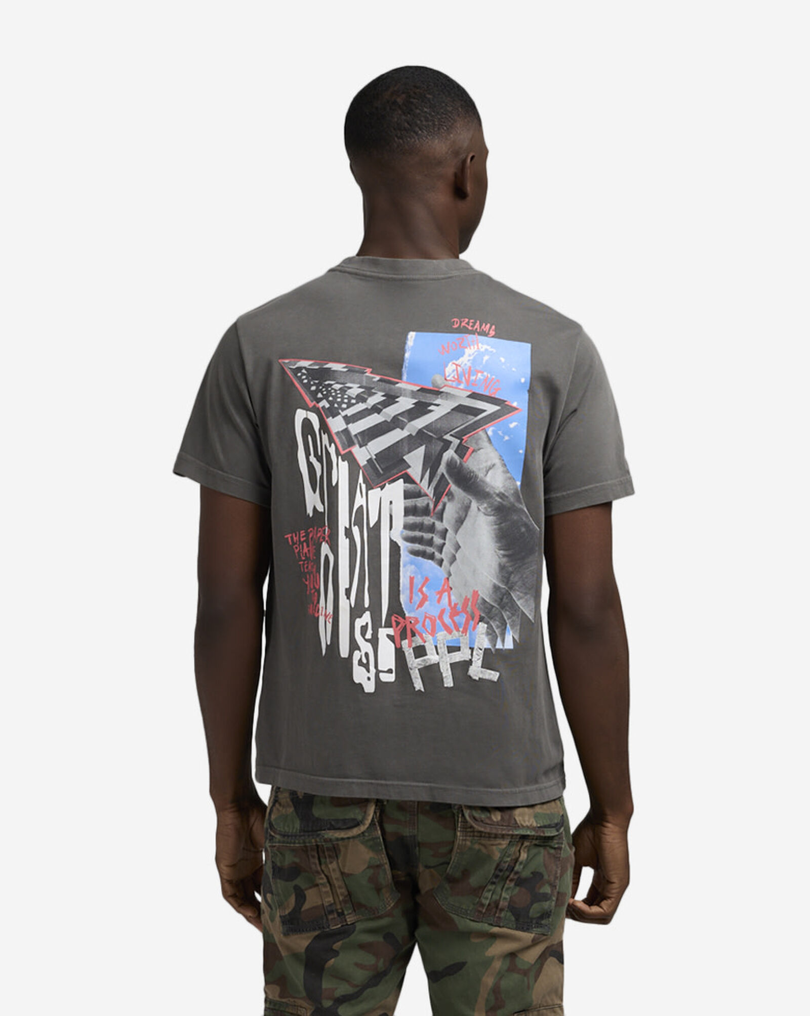 Collage Tee Washed Black