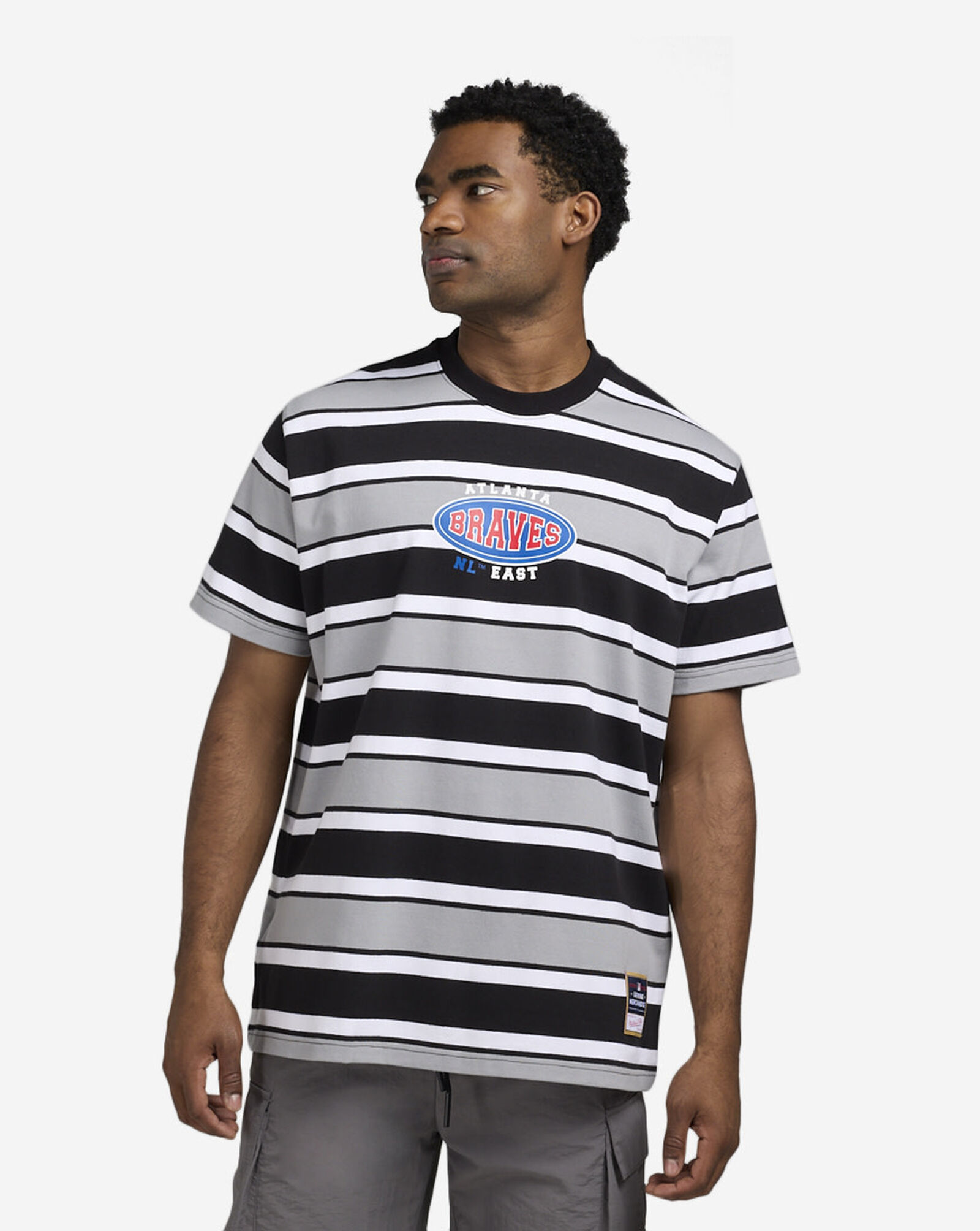 Atlanta Braves Striped T-Shirt Black