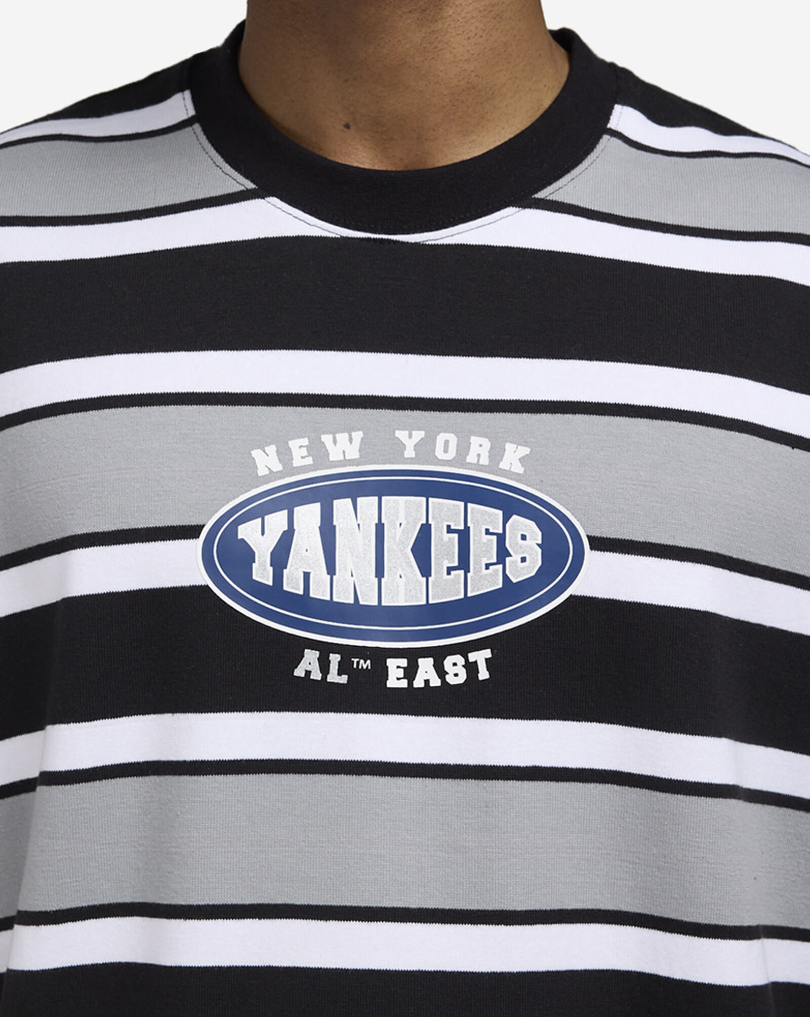 New York Yankees Striped T-Shirt Black