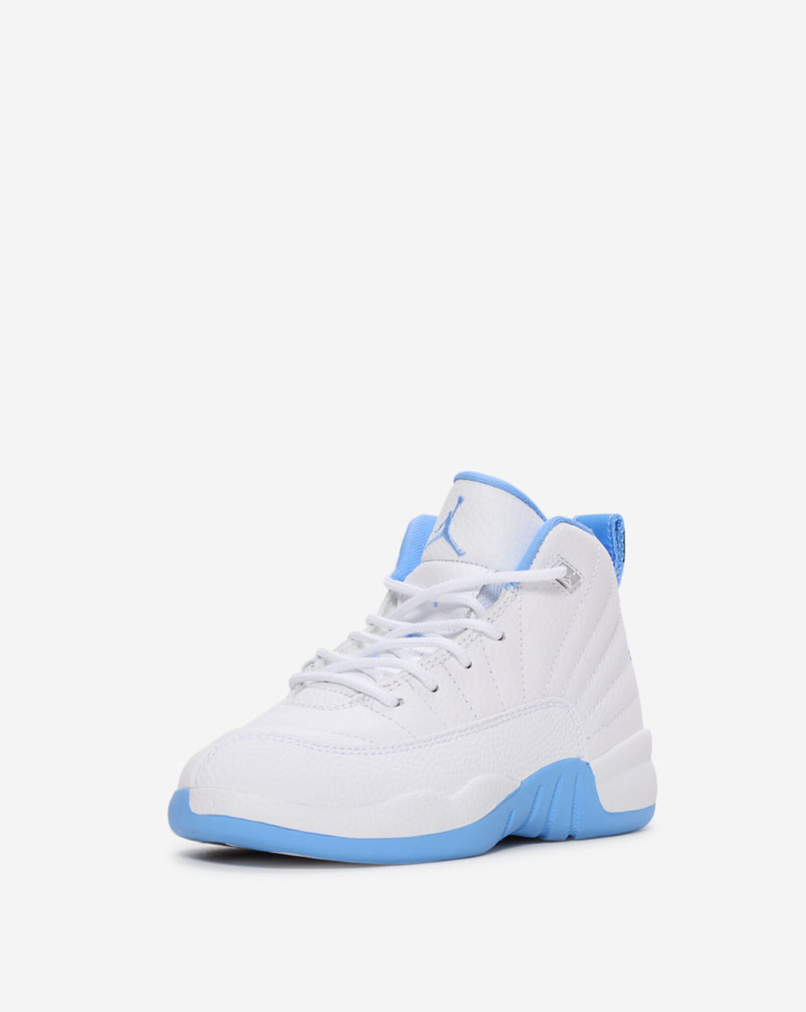 Little Kids' Air Jordan 12 Retro White | University Blue | Metallic Silver