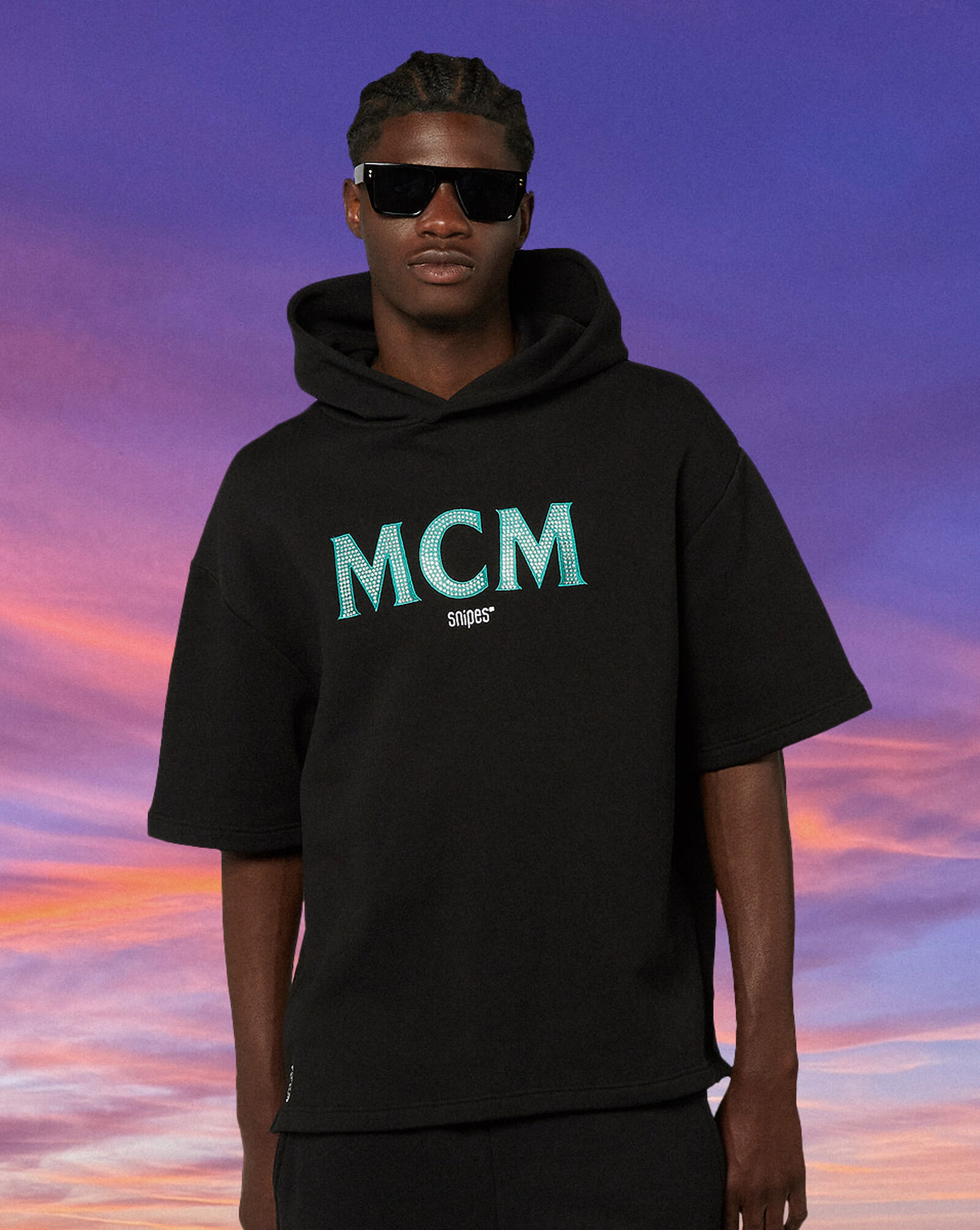 MCM x SNIPES Miami Club Half Sleeve Hoodie  Black