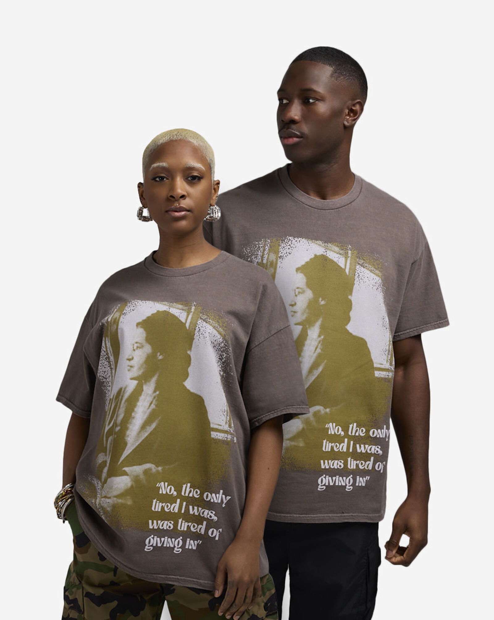 Rosa Parks Quotes Tee Brown Washed