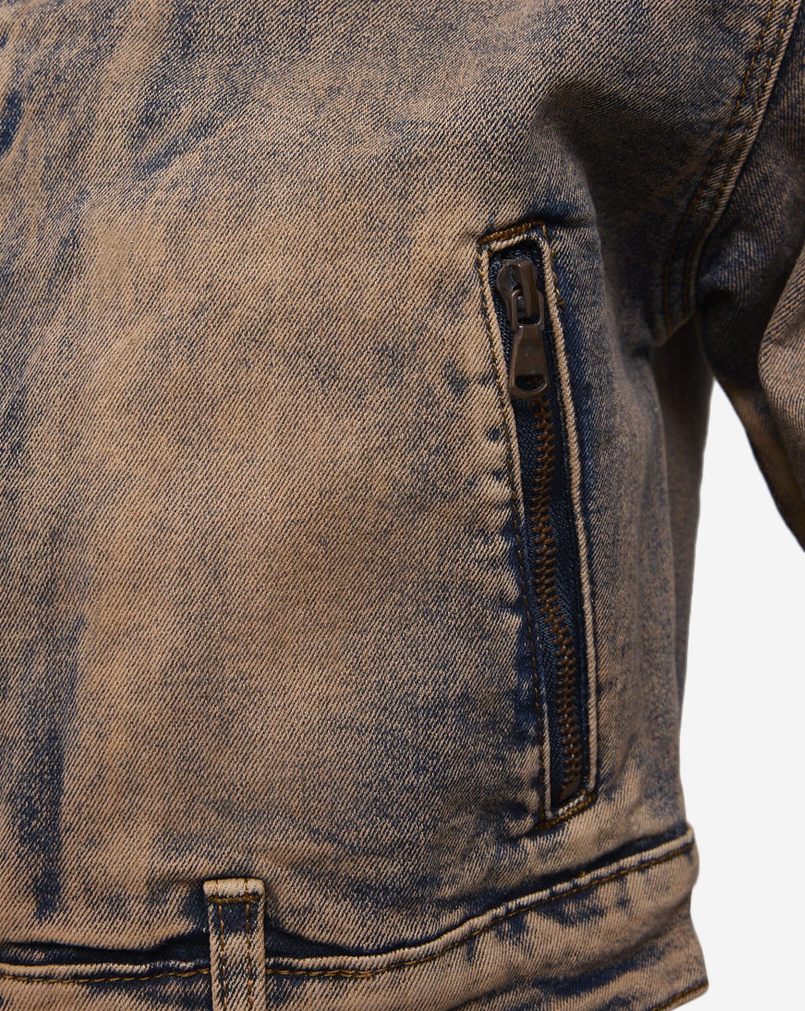 Colored Washed Moto Denim Jacket Copper 3 Colored Washed Moto Denim Jacket Copper