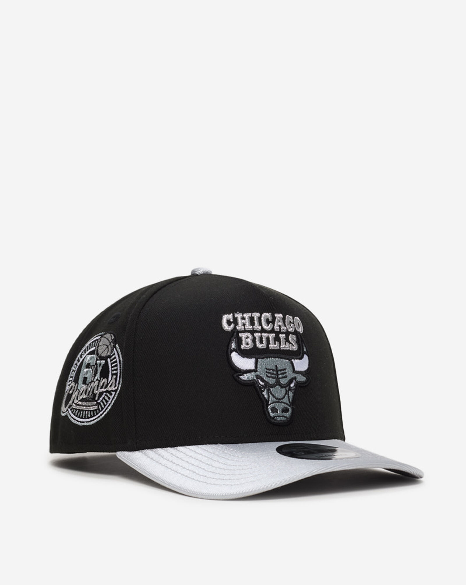 9Fifty Chicago Bulls A-Frame Retro Hooks Snapback Hat Black Metallic
