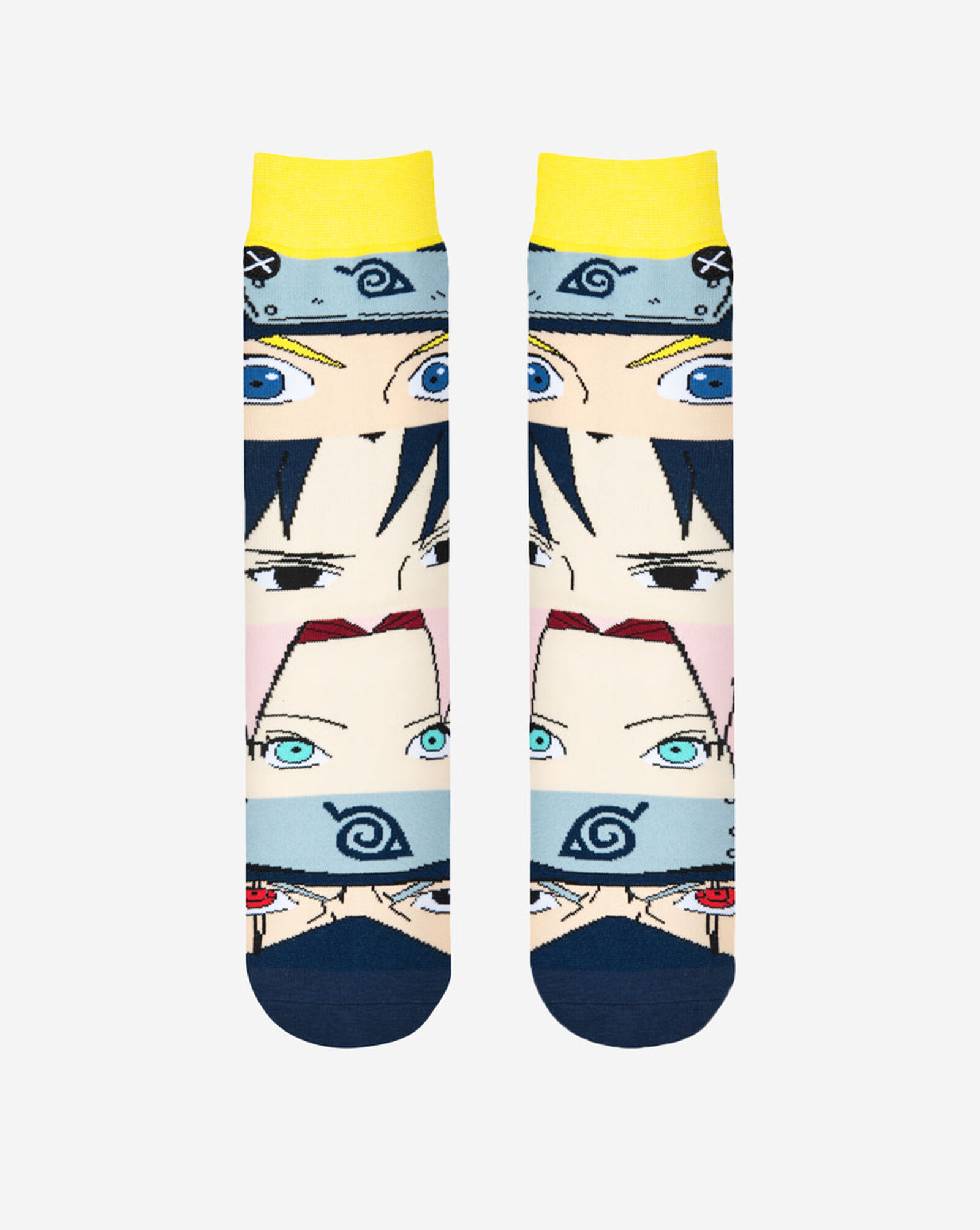 Naruto Faces Mash Up Socks (L) Multi