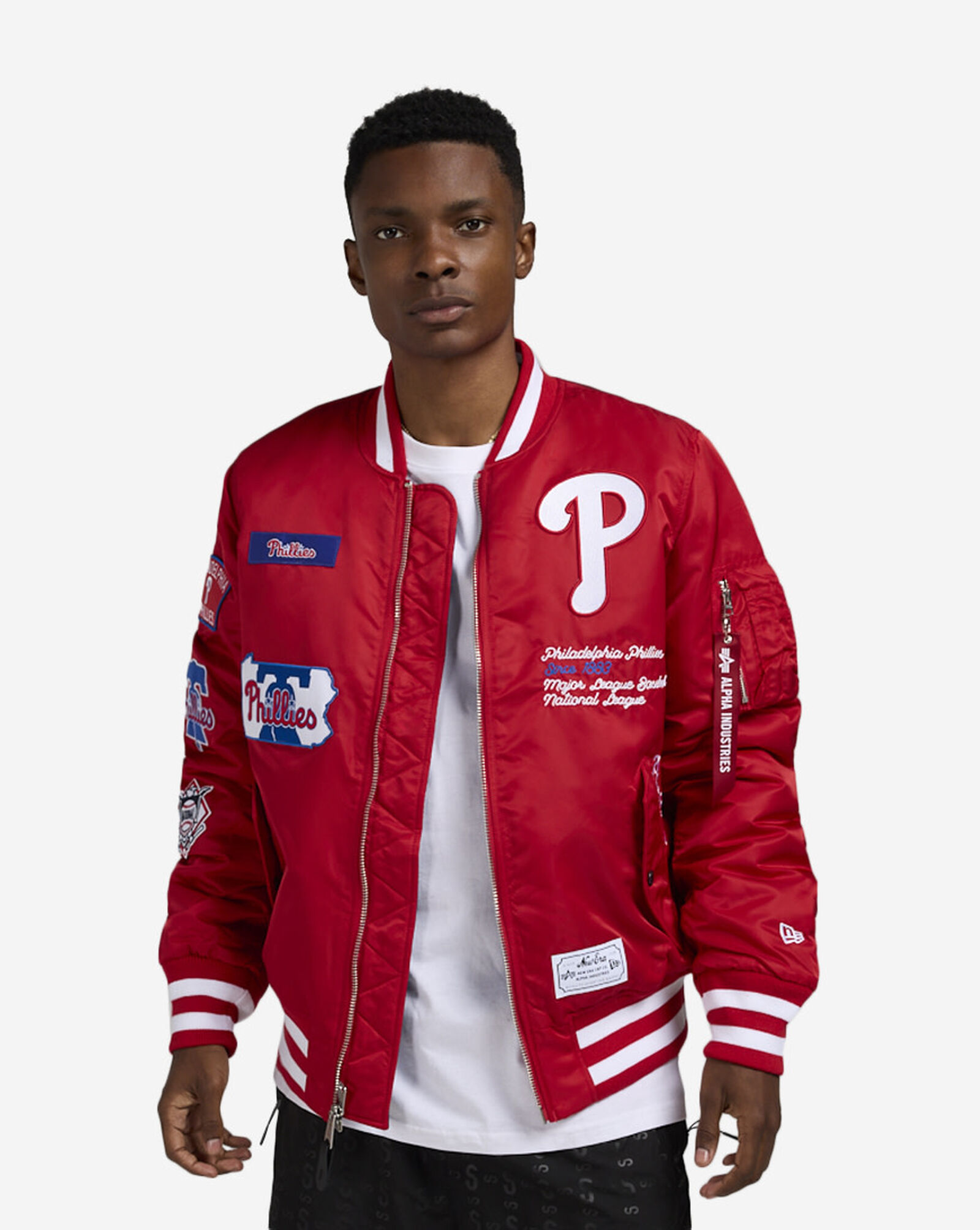 Alpha Industries Philadelphia Phillies Bomber Jacket Scarlet | White