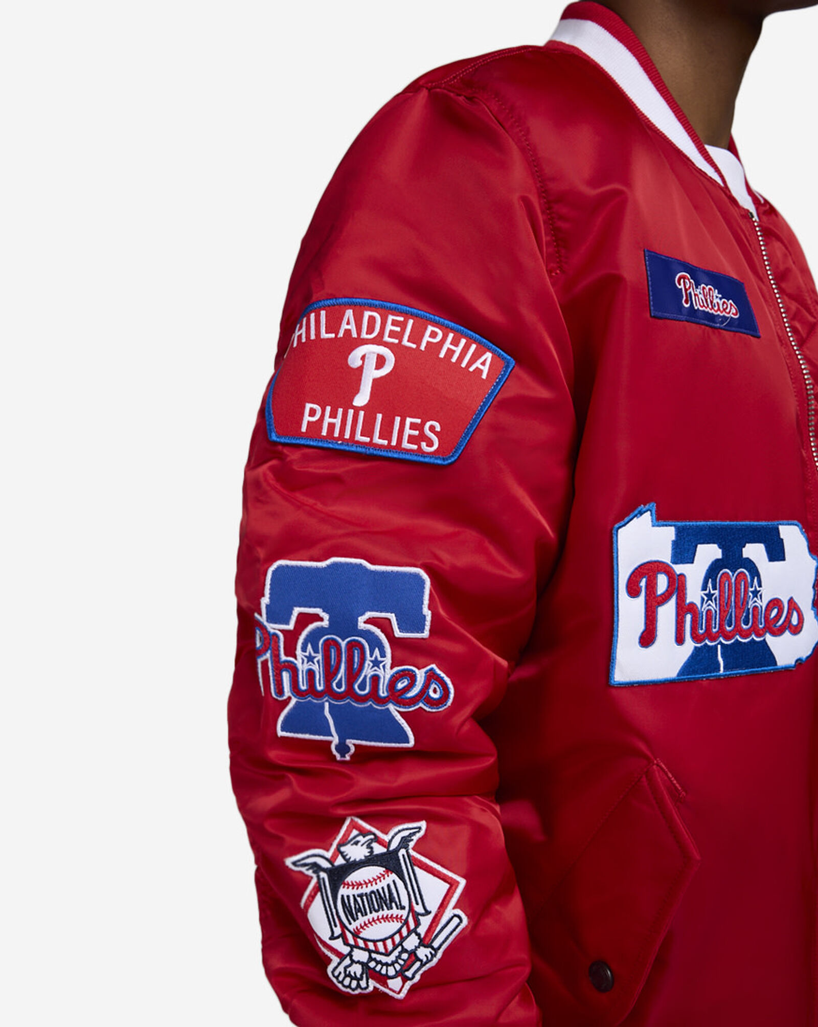 Alpha Industries Philadelphia Phillies Bomber Jacket Scarlet | White 3 Alpha Industries Philadelphia Phillies Bomber Jacket Scarlet | White