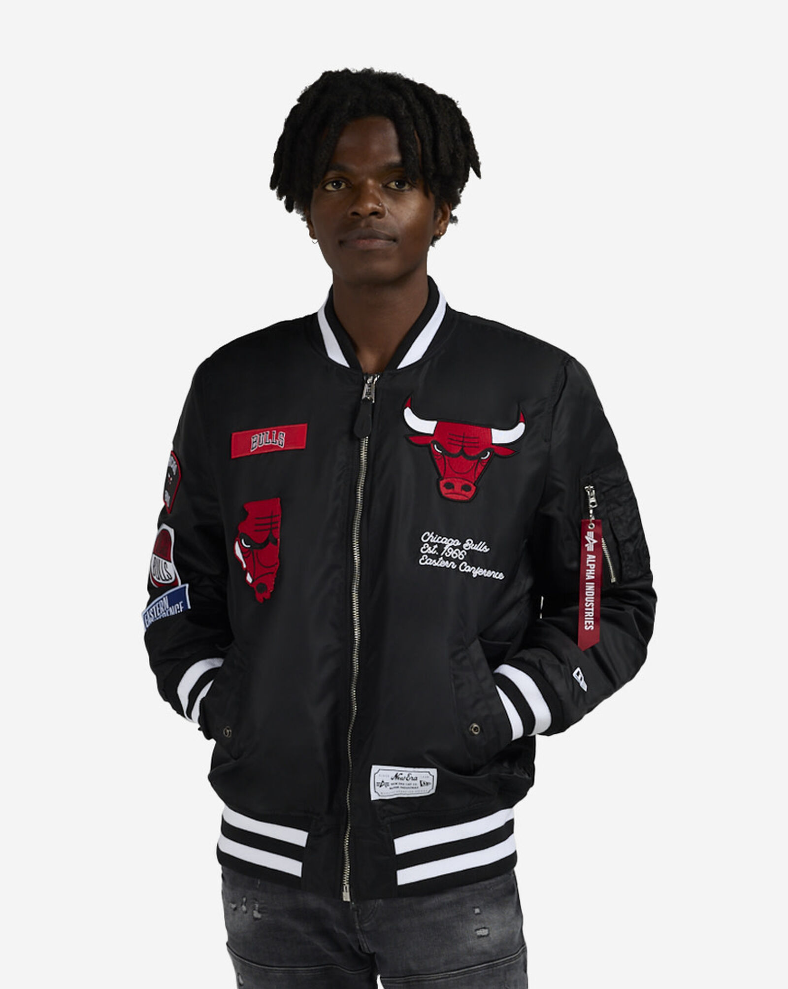 Alpha Industries Chicago Bulls Bomber Jacket Black | White