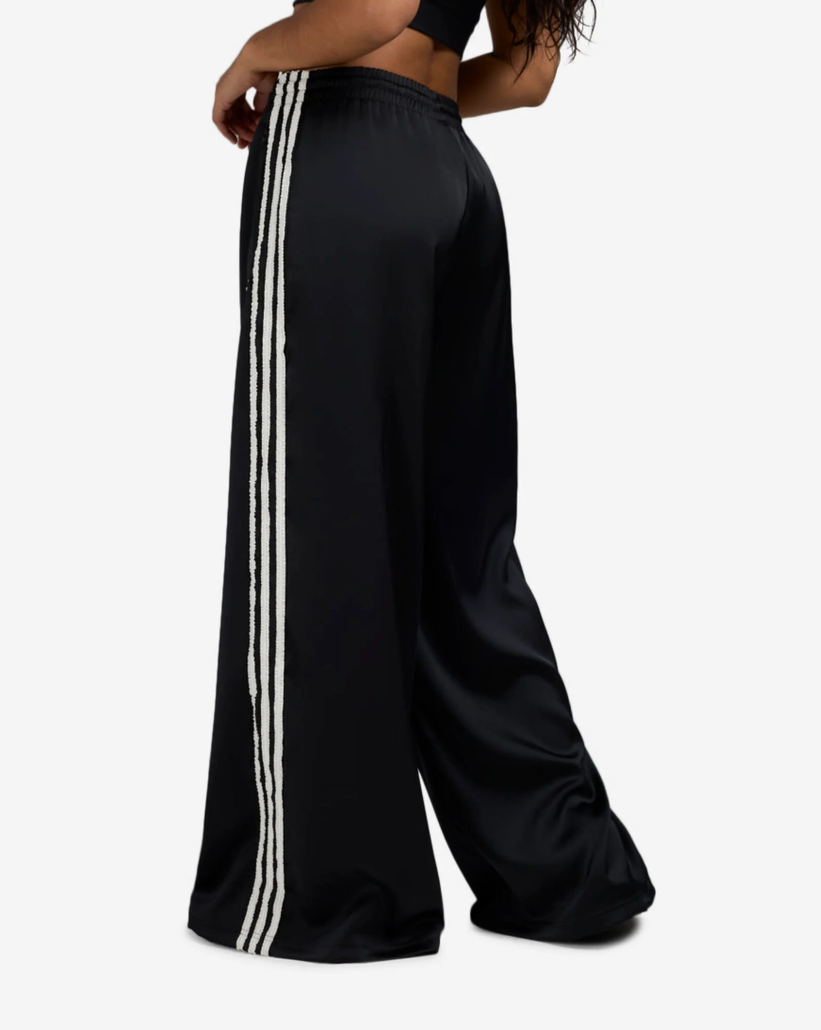 Adicolor Satin Wide Leg Track Pants Black