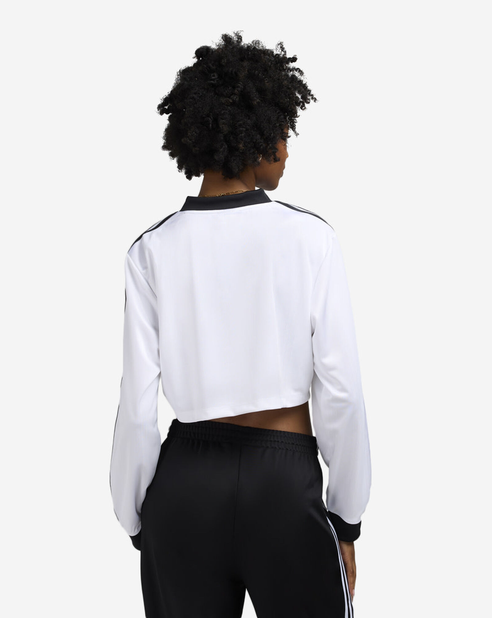 Adicolor Football Jacquard Crop Long-Sleeve Top White | Black