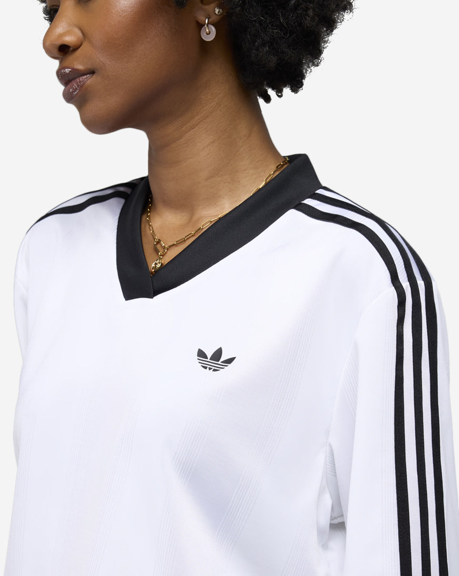 Adicolor Football Jacquard Crop Long-Sleeve Top White | Black 3 Adicolor Football Jacquard Crop Long-Sleeve Top White | Black