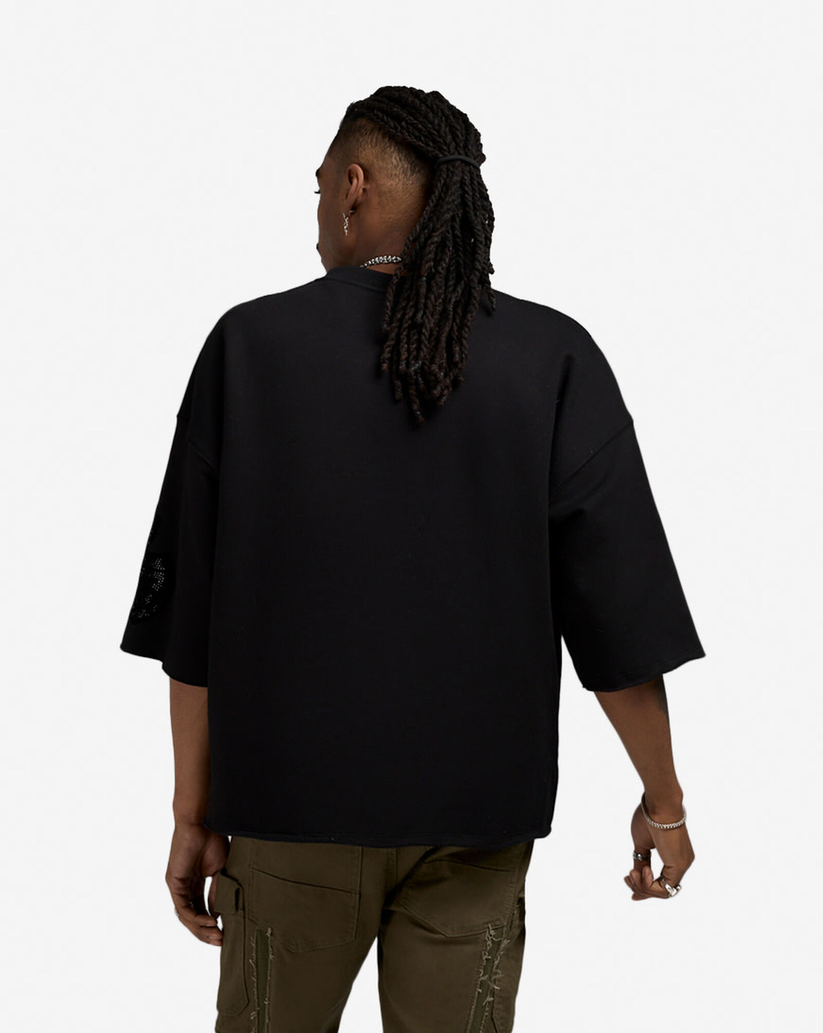 Philadelphia Rhinestone Crop Sweatshirt Black