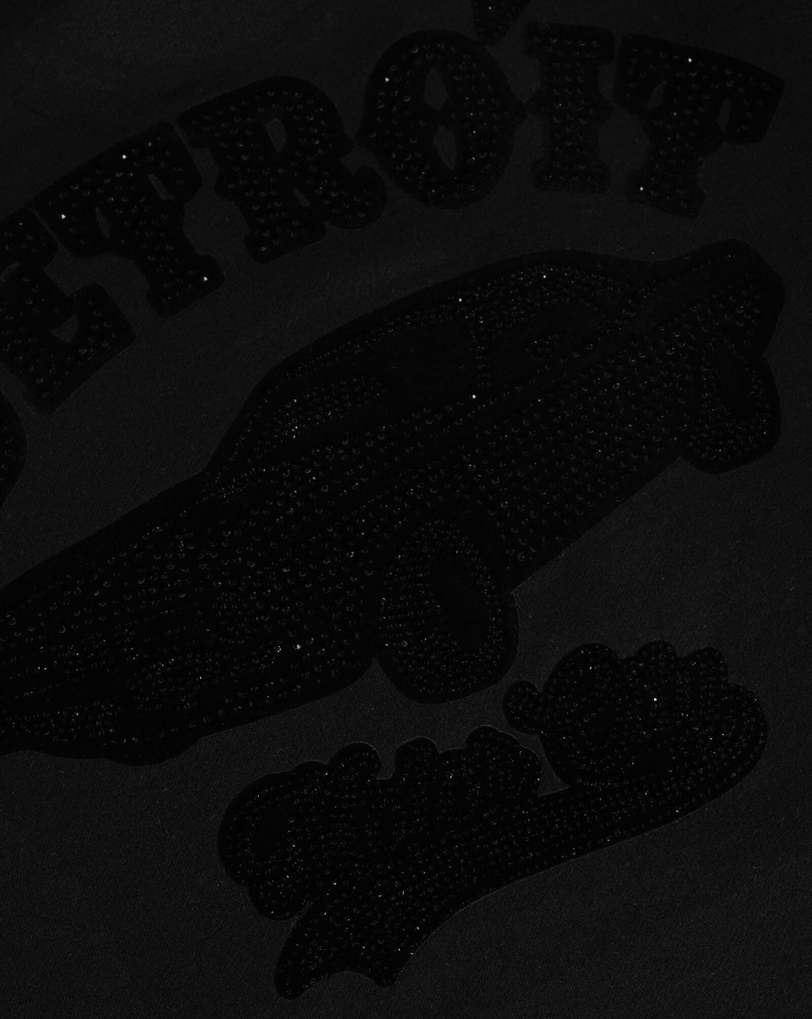 Detroit Rhinestone Crop Sweatshirt Black