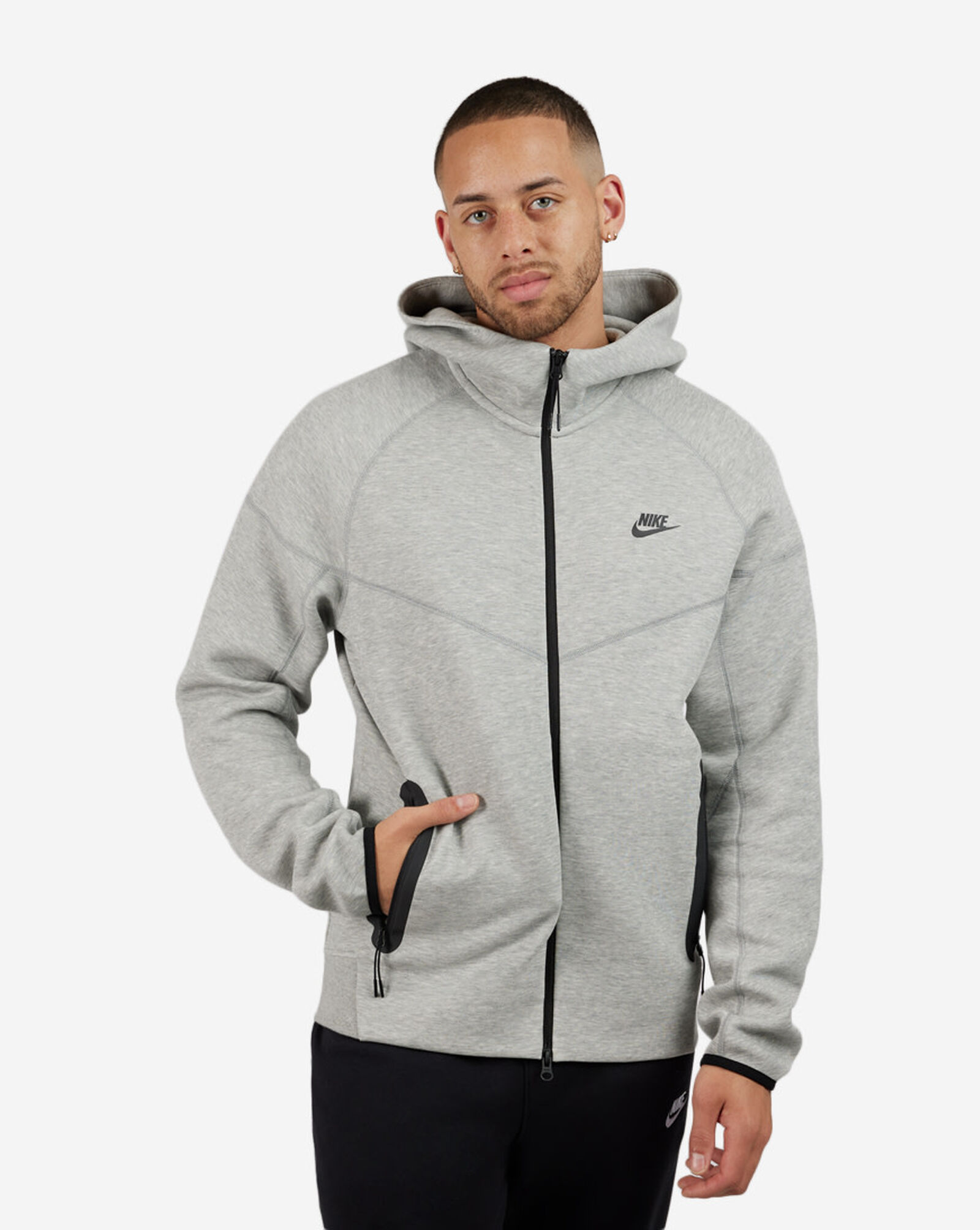 Tech Fleece Full-Zip Hoodie Dark Heather Grey | Black