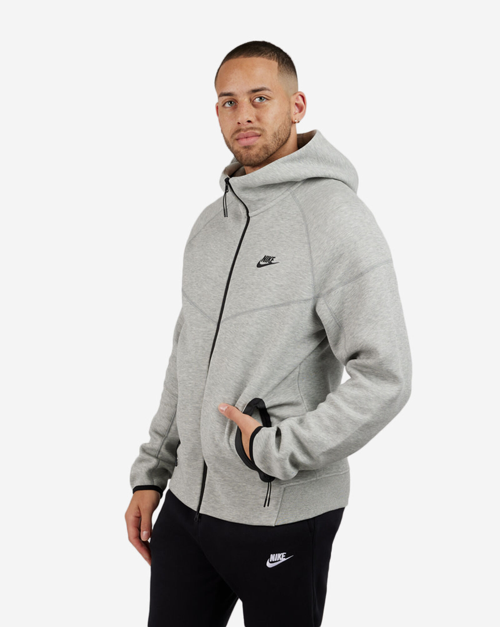 Tech Fleece Full-Zip Hoodie Dark Heather Grey | Black