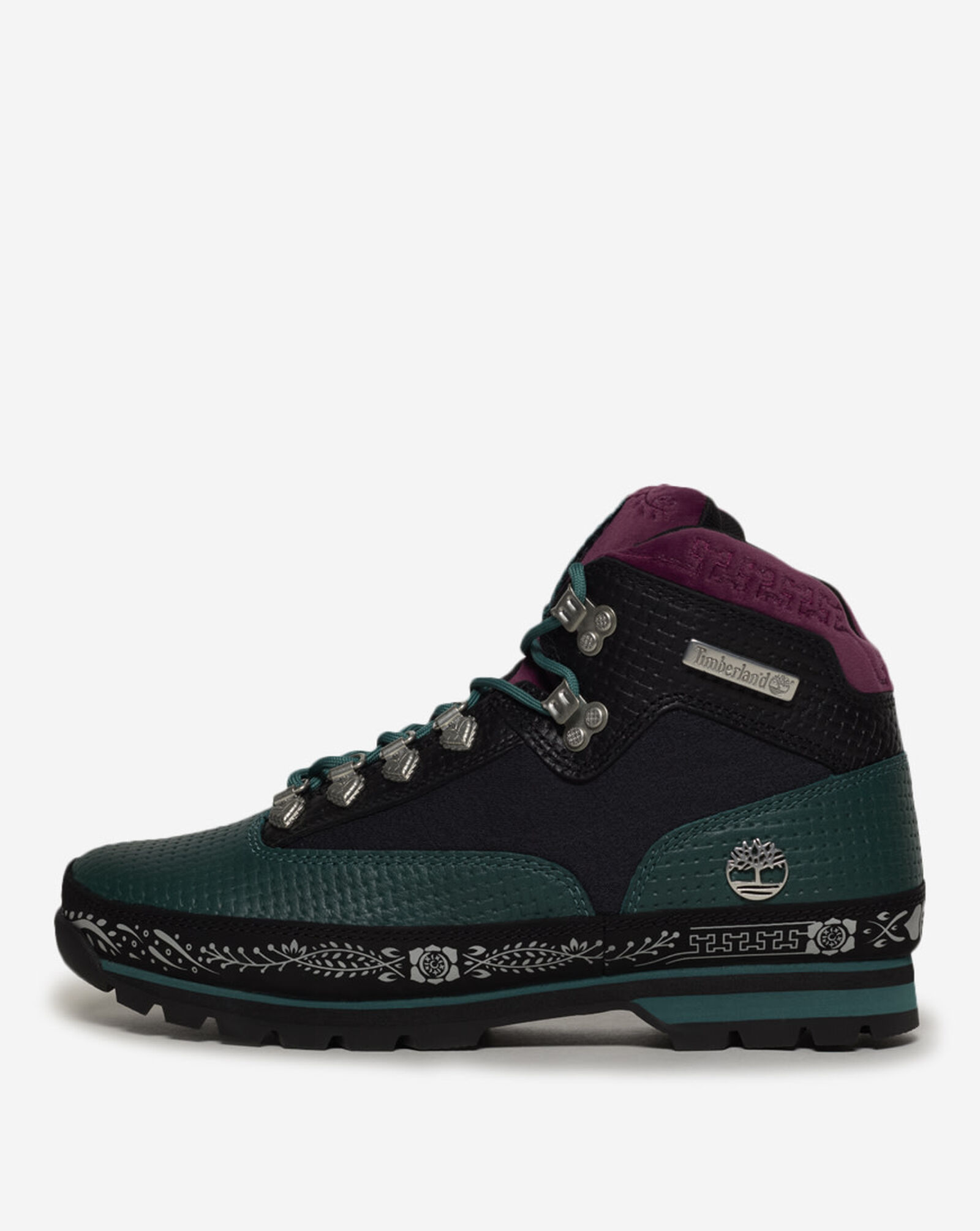 Dia de Muertos Euro Hiker Boot Teal Full | Grain