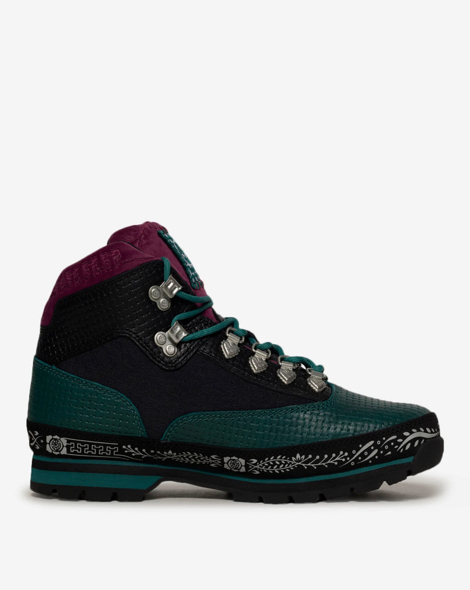 Dia de Muertos Euro Hiker Boot Teal Full | Grain
