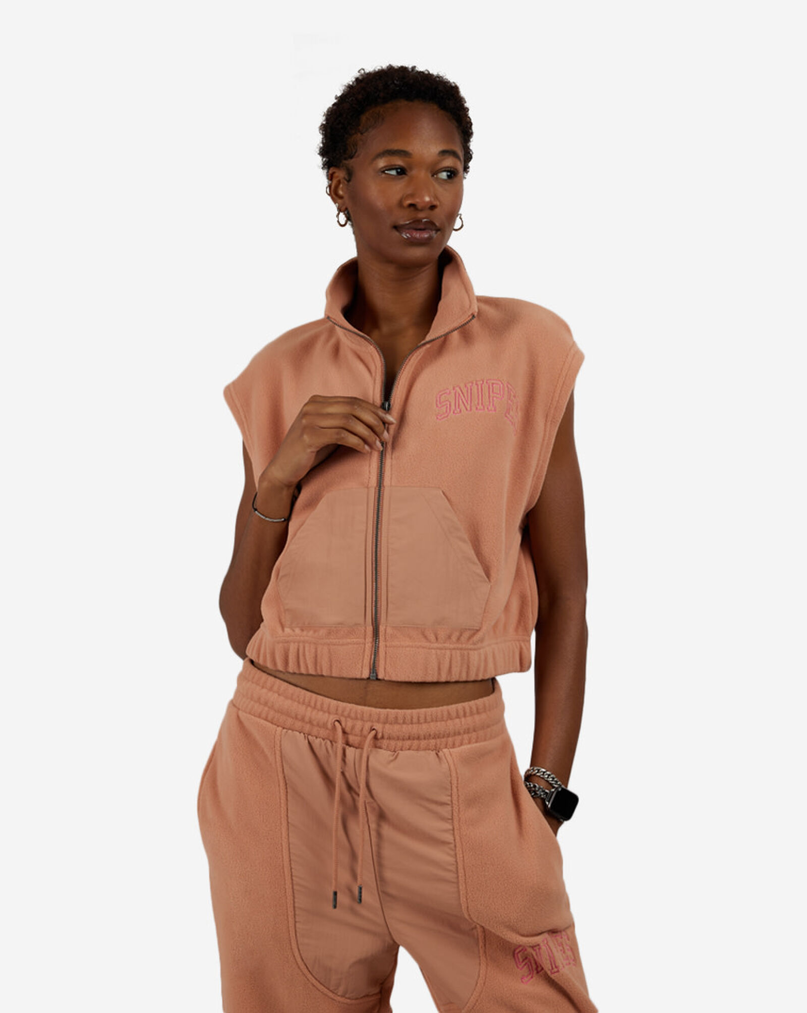 Nylon Fleece Polar Vest Cork