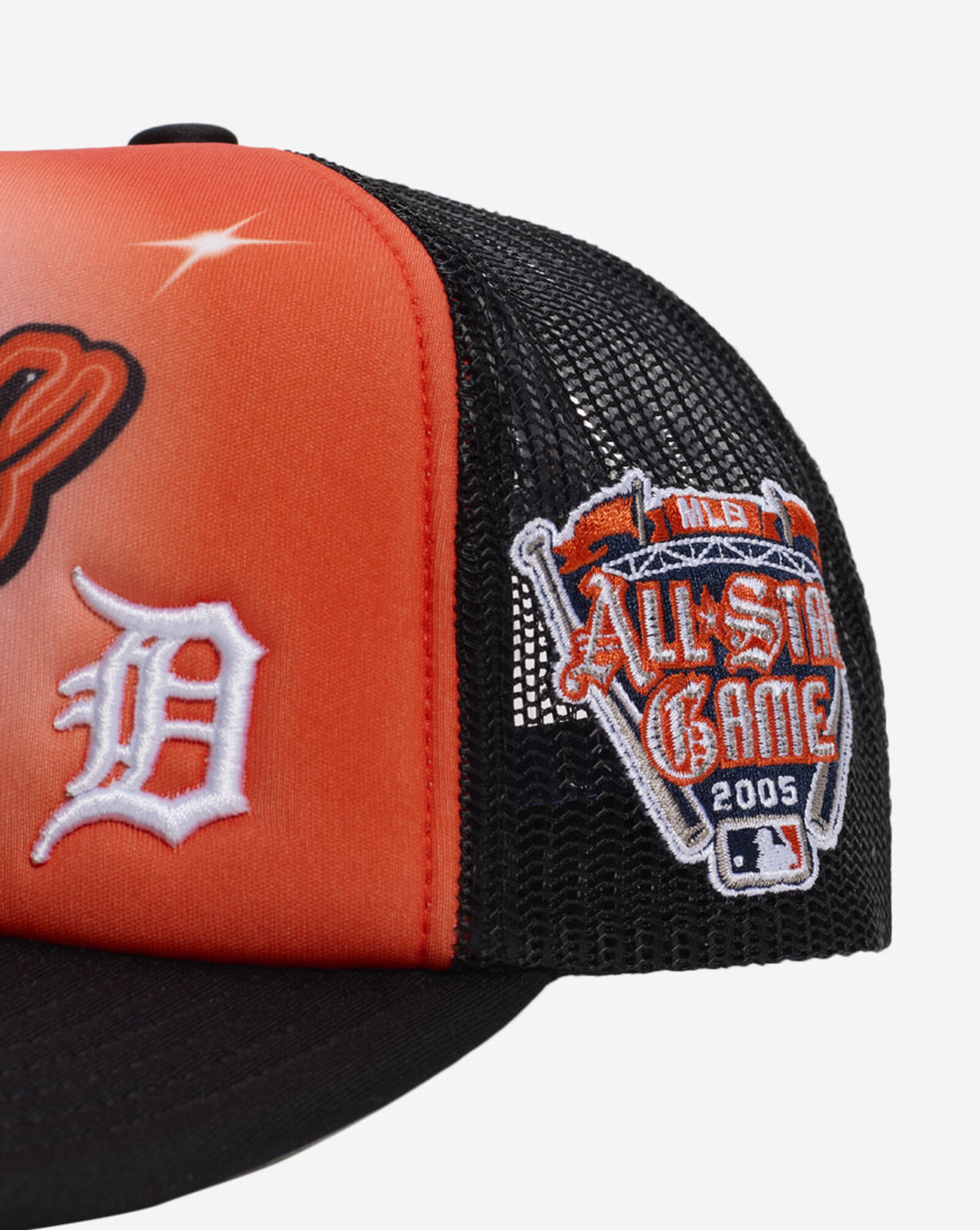 Detroit Tigers Trucker Air Brush Adjustable Hat Orange