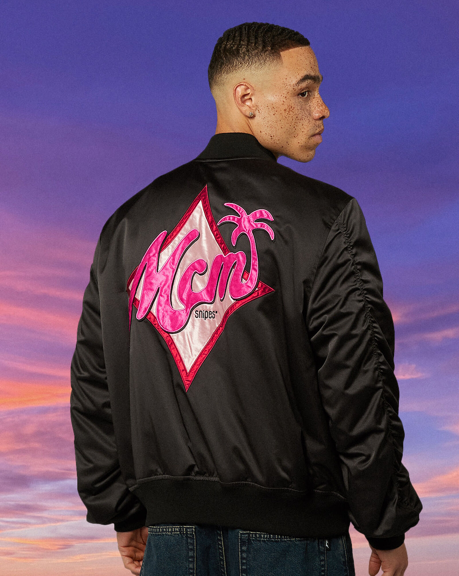 MCM x SNIPES Miami Palm Bomber Jacket Black Black