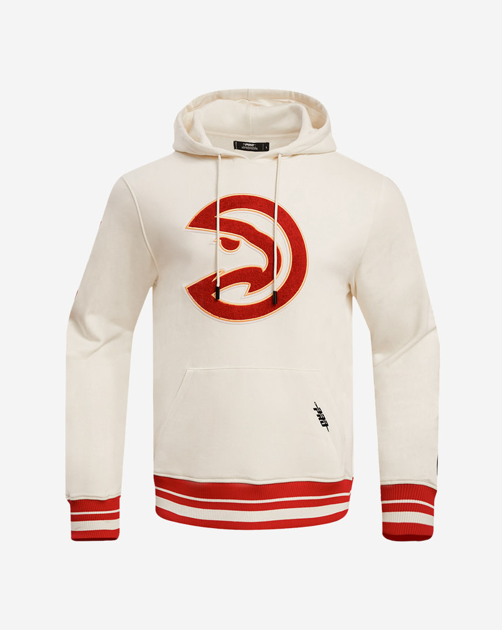 Atlanta Hawks Retro Classic Fleece Pull Over Hoodie Cream | Red