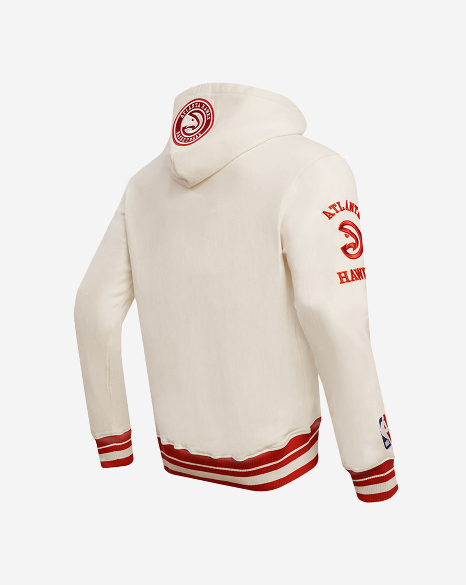 Atlanta Hawks Retro Classic Fleece Pull Over Hoodie Cream | Red 3 Atlanta Hawks Retro Classic Fleece Pull Over Hoodie Cream | Red