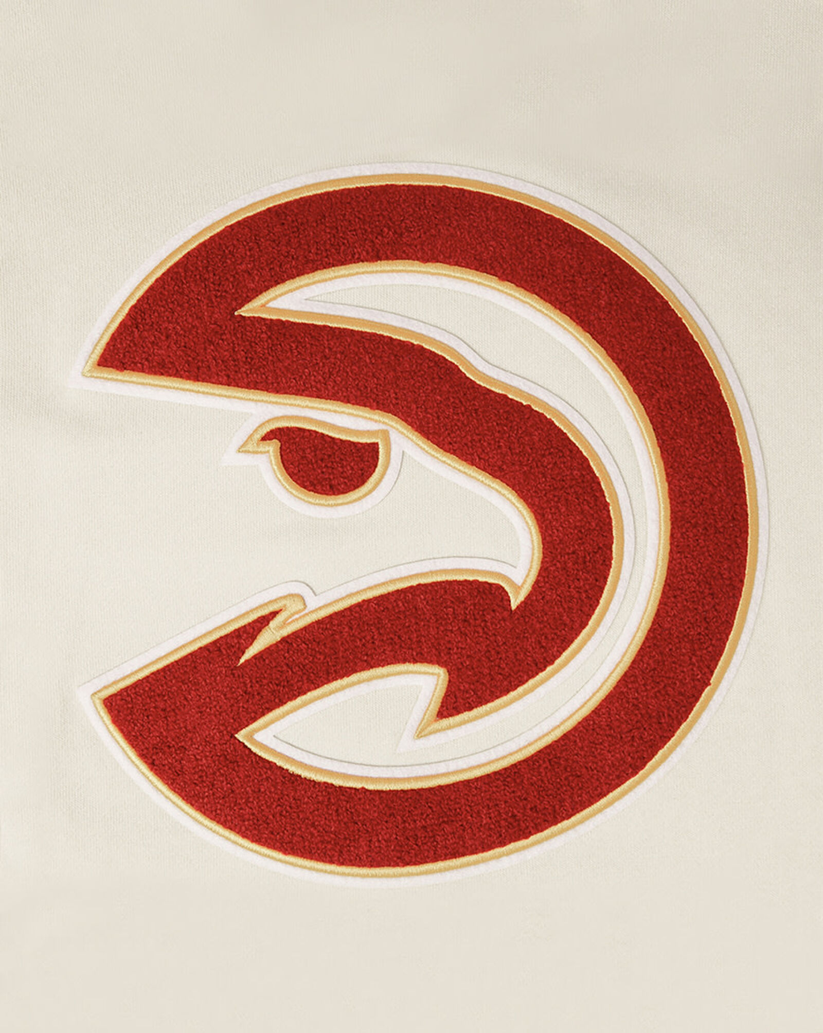 Atlanta Hawks Retro Classic Fleece Pull Over Hoodie Cream | Red 4 Atlanta Hawks Retro Classic Fleece Pull Over Hoodie Cream | Red