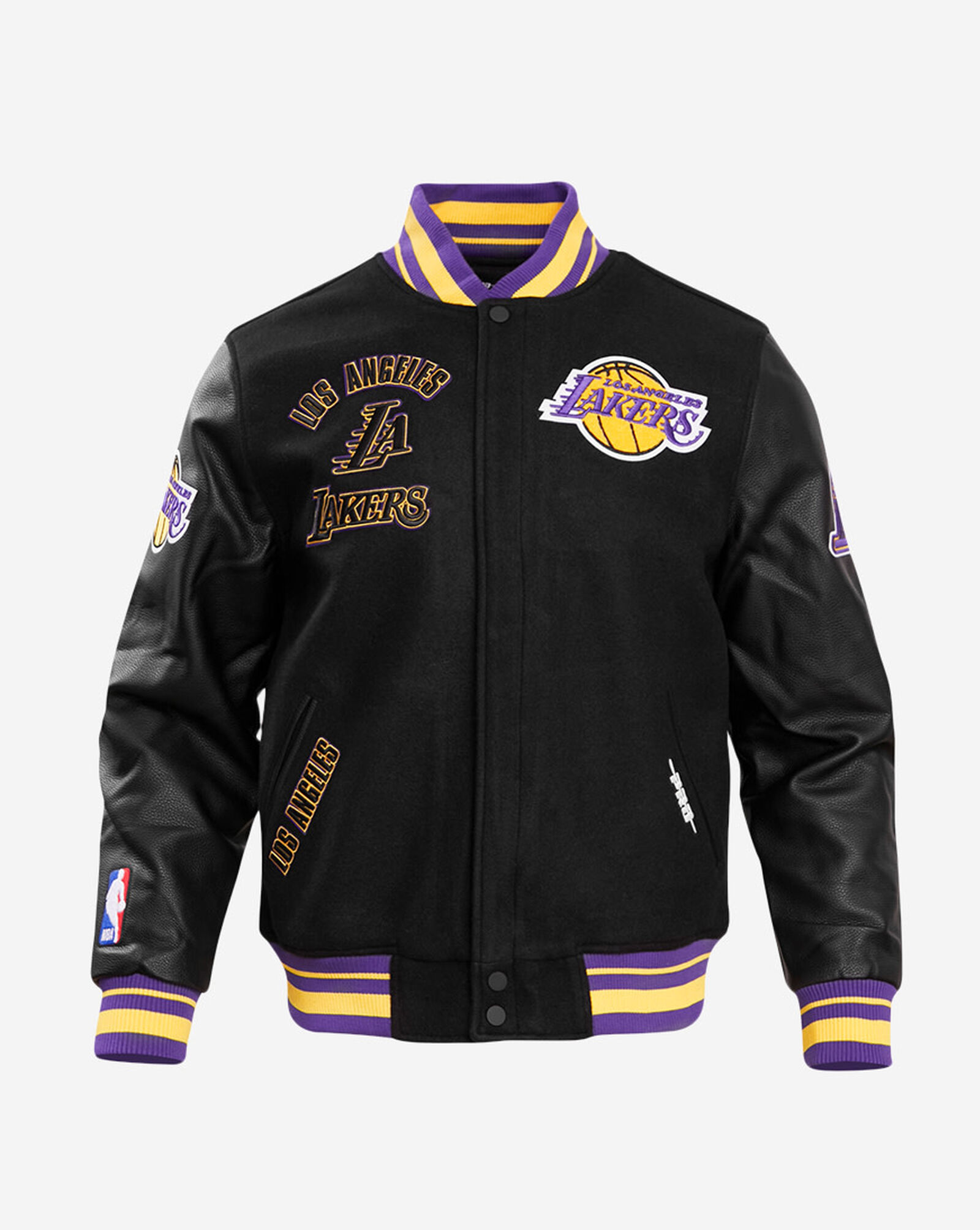 Los Angeles Lakers Retro Classic Rib Wool Varsity Jacket Black