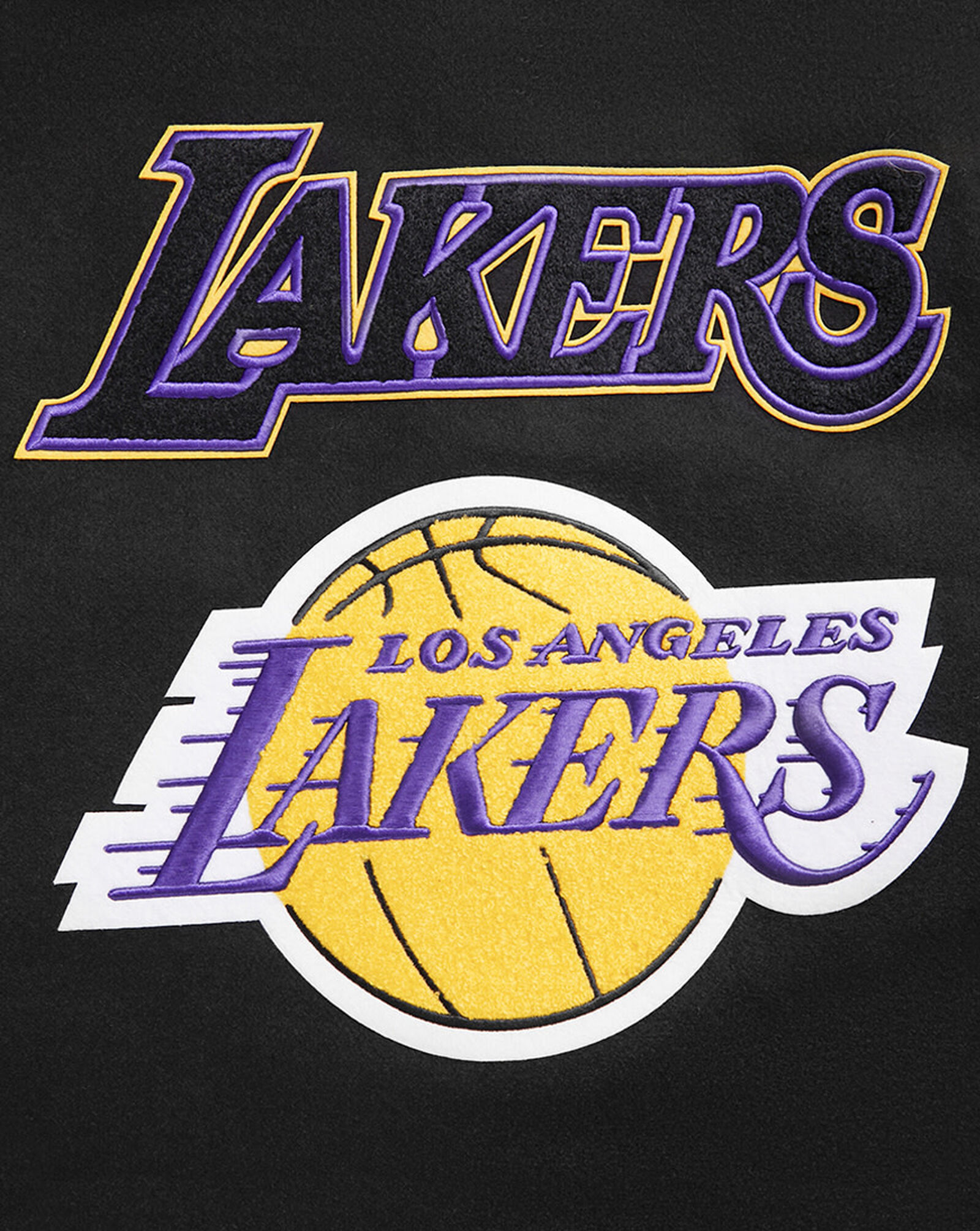 Los Angeles Lakers Retro Classic Rib Wool Varsity Jacket Black