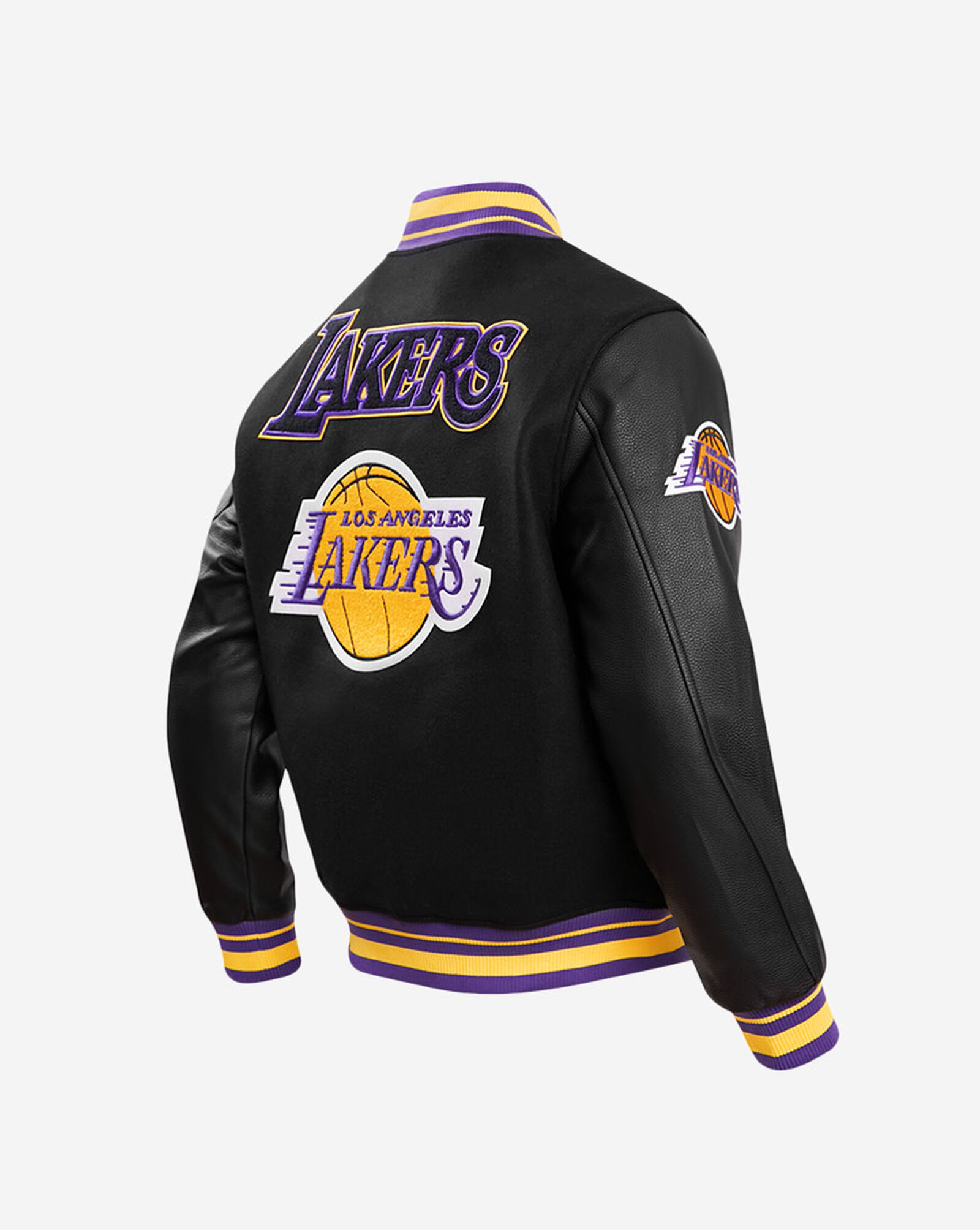 Los Angeles Lakers Retro Classic Rib Wool Varsity Jacket Black