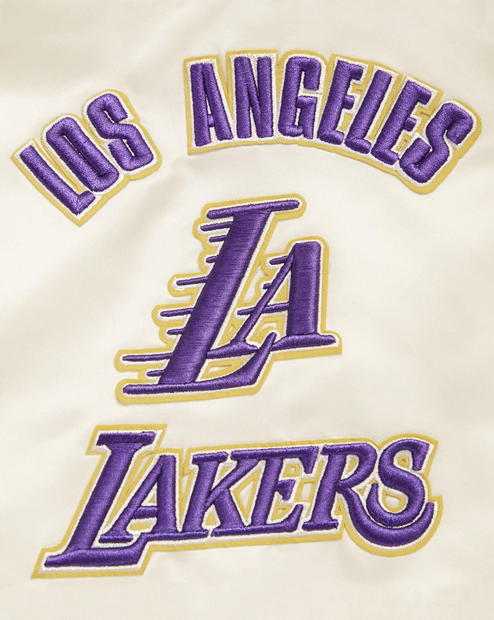 Los Angeles Lakers Retro Classic Rib Satin Jacket Cream