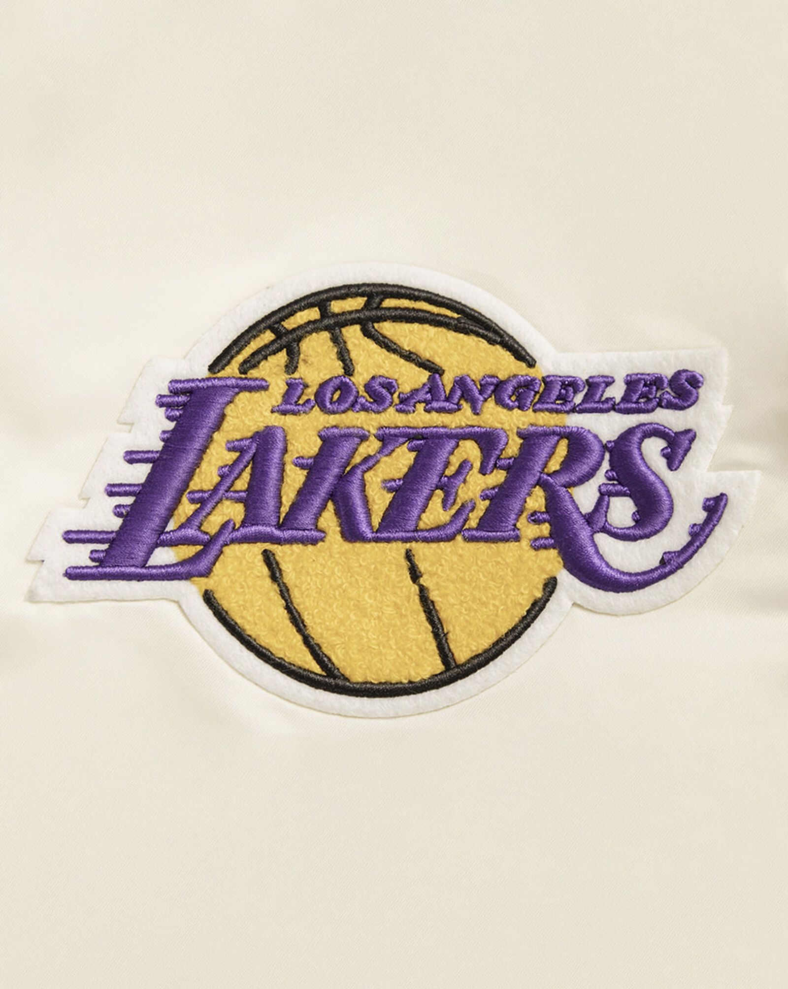 Los Angeles Lakers Retro Classic Rib Satin Jacket Cream 4 Los Angeles Lakers Retro Classic Rib Satin Jacket Cream