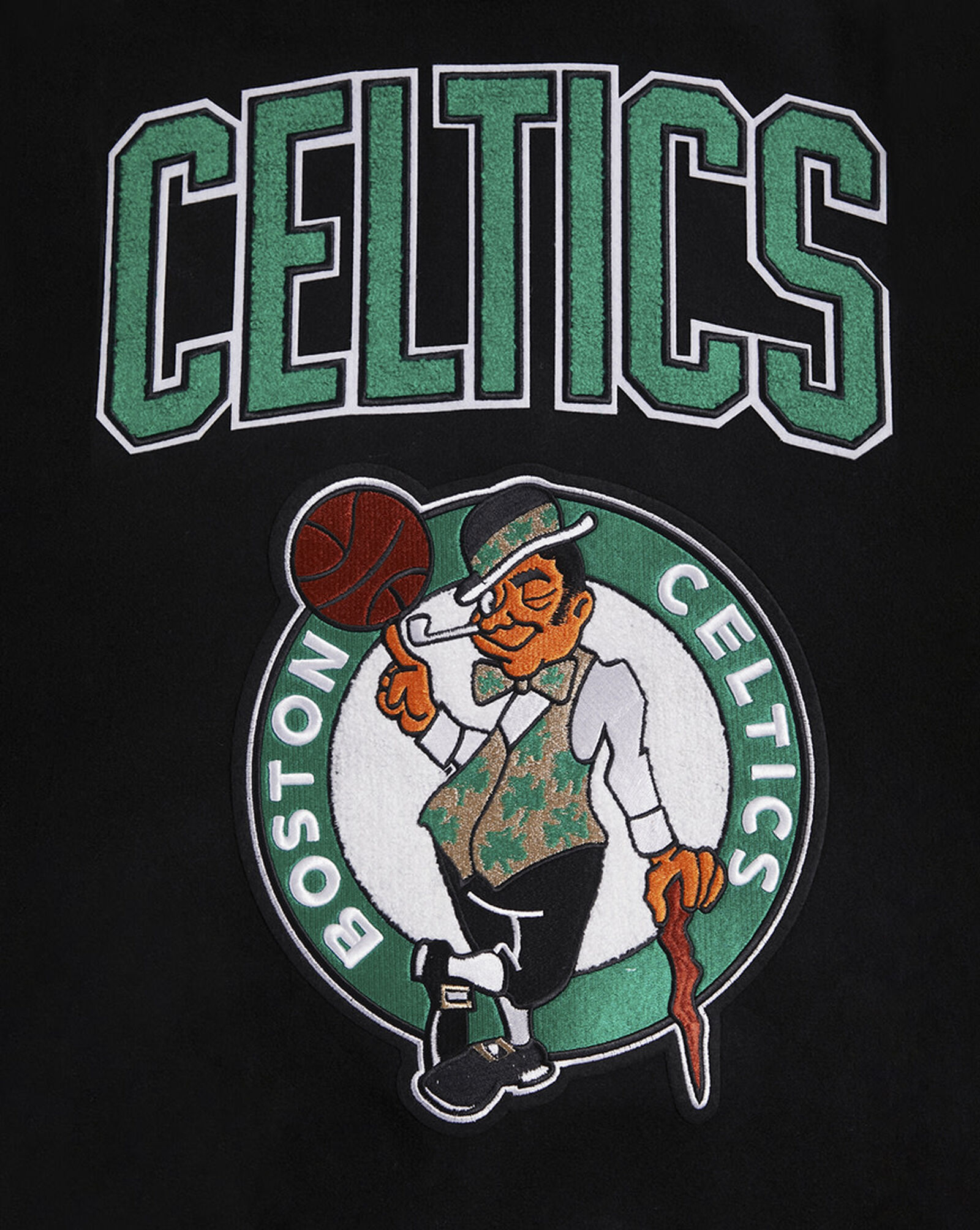Boston Celtics Retro Classic Rib Wool Varsity Jacket Black | Green