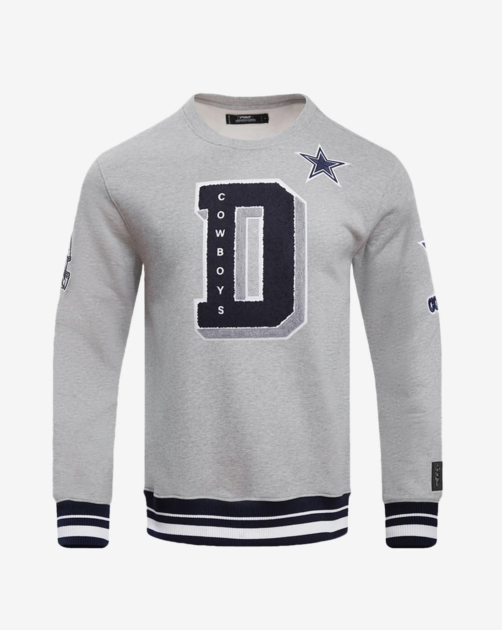Dallas Cowboys Mash Up Rib Fleece Crewneck Grey