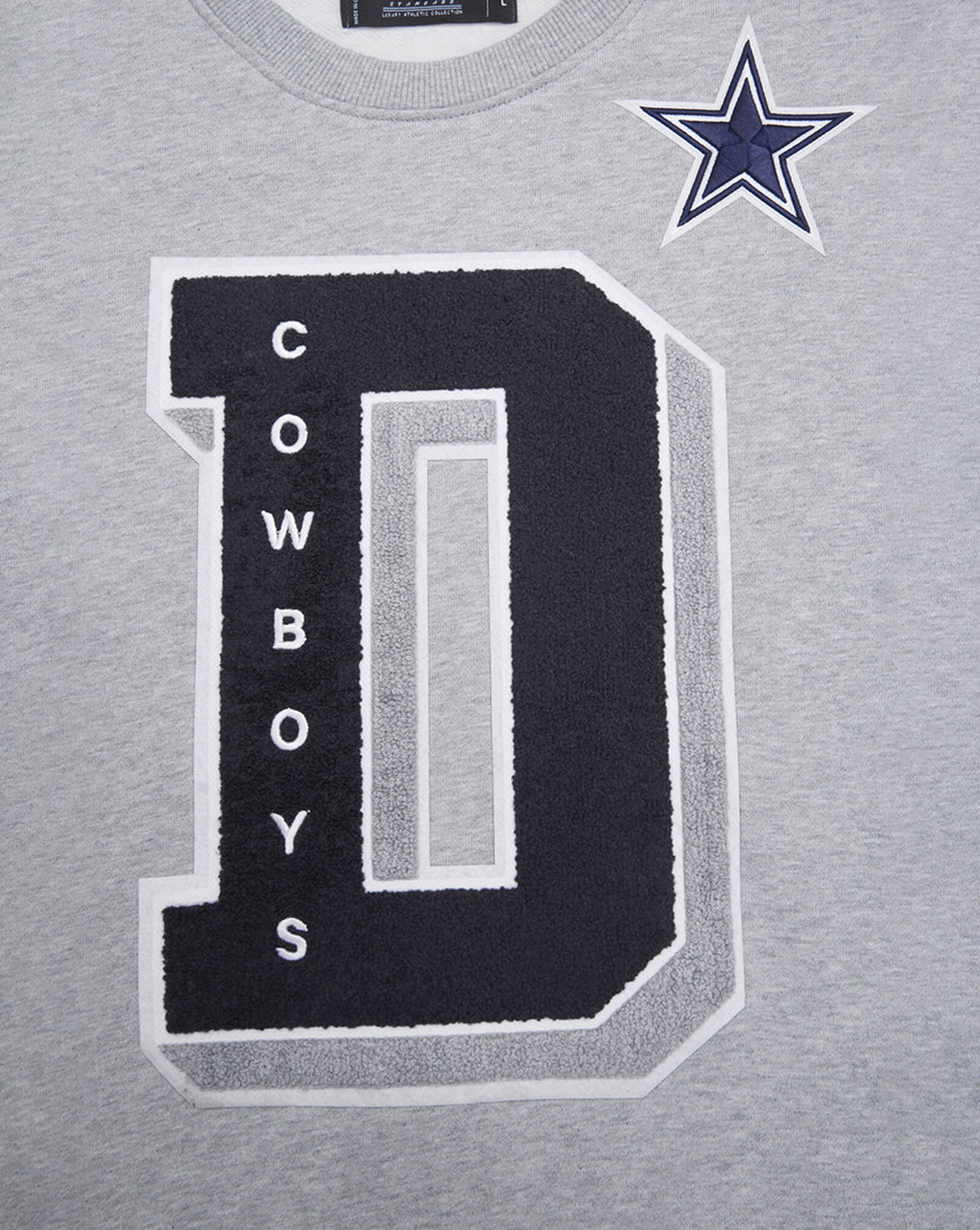 Dallas Cowboys Mash Up Rib Fleece Crewneck Grey 4 Dallas Cowboys Mash Up Rib Fleece Crewneck Grey