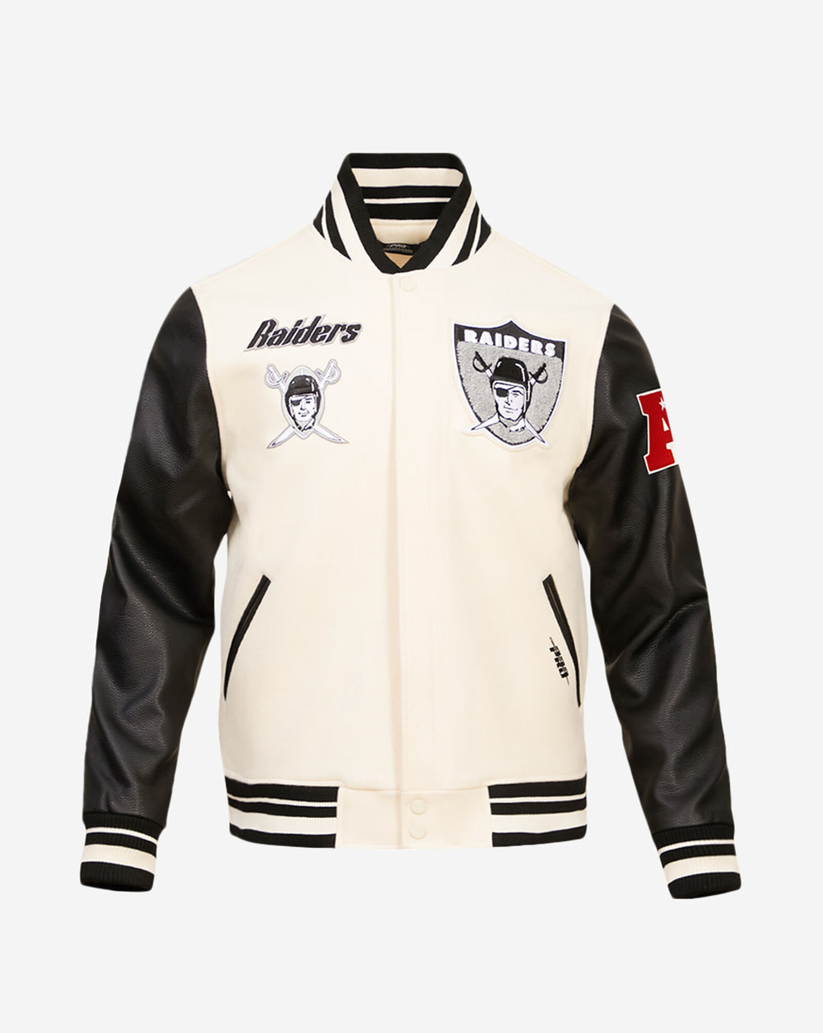 Las Vegas Raiders Retro Classic Rib Wool Varsity Jacket Egg | Black
