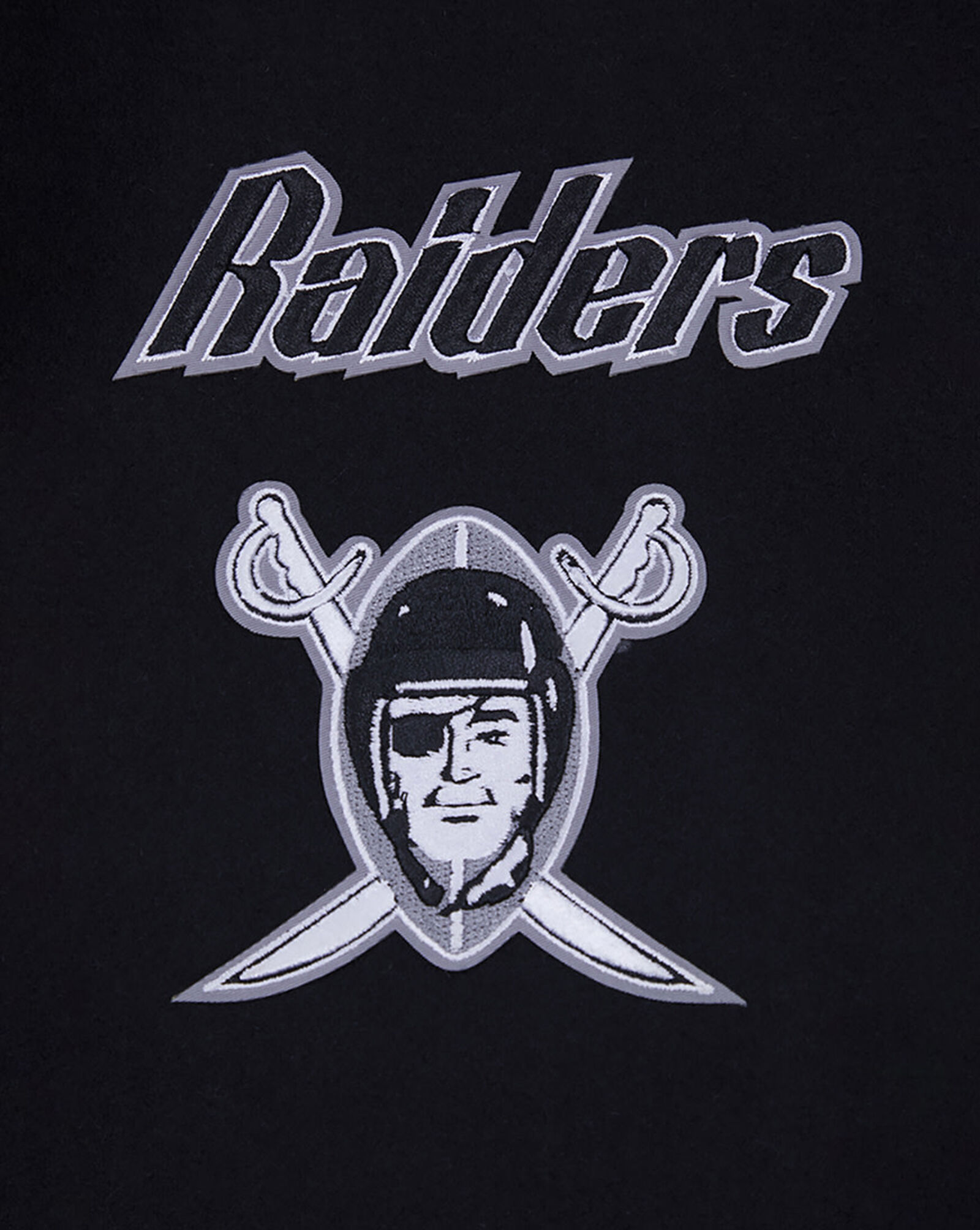 Las Vegas Raiders Retro Classic Rib Wool Varsity Jacket Black | White