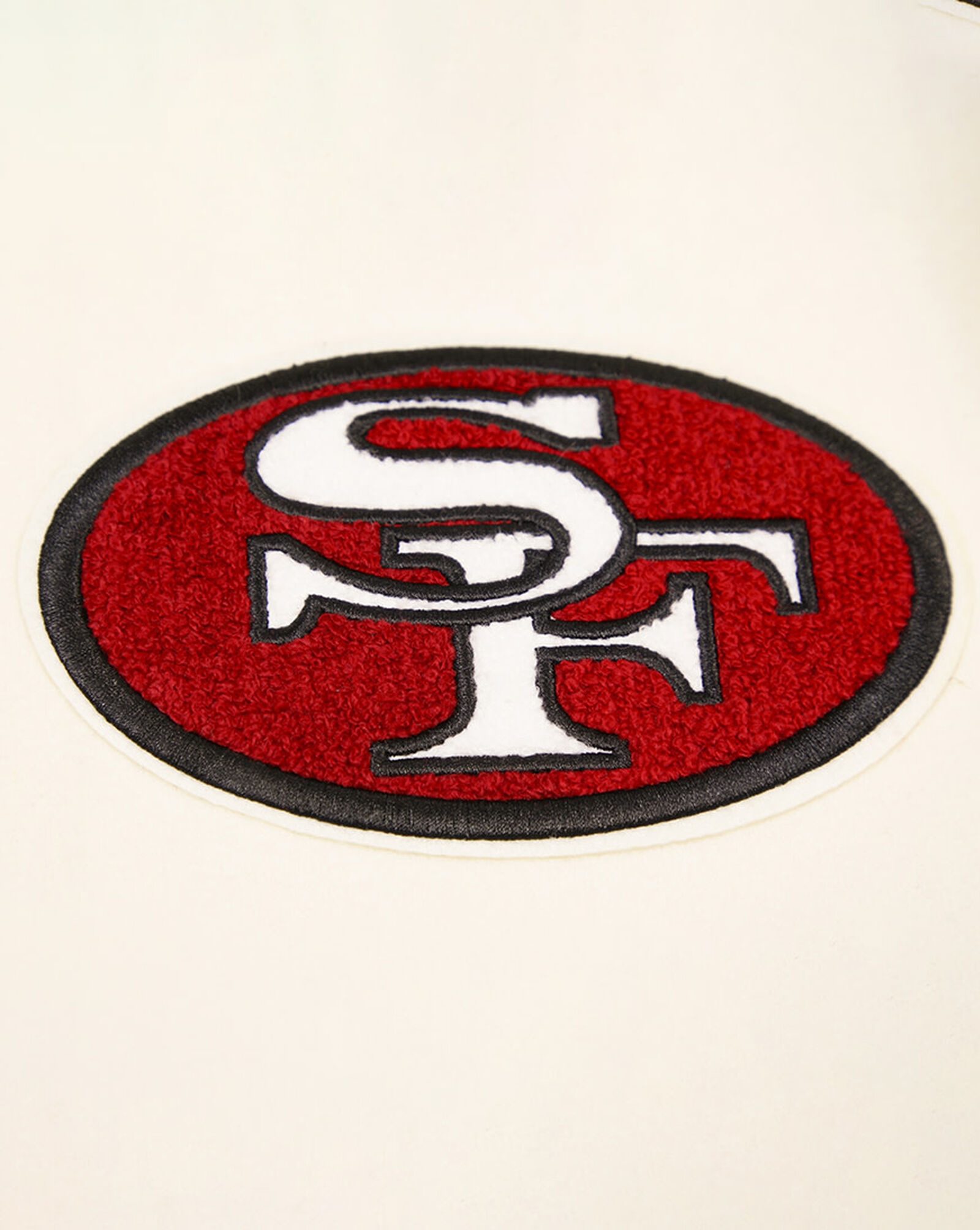 San Francisco 49Ers Retro Classic Rib Wool Varsity Jacket Cream | Red