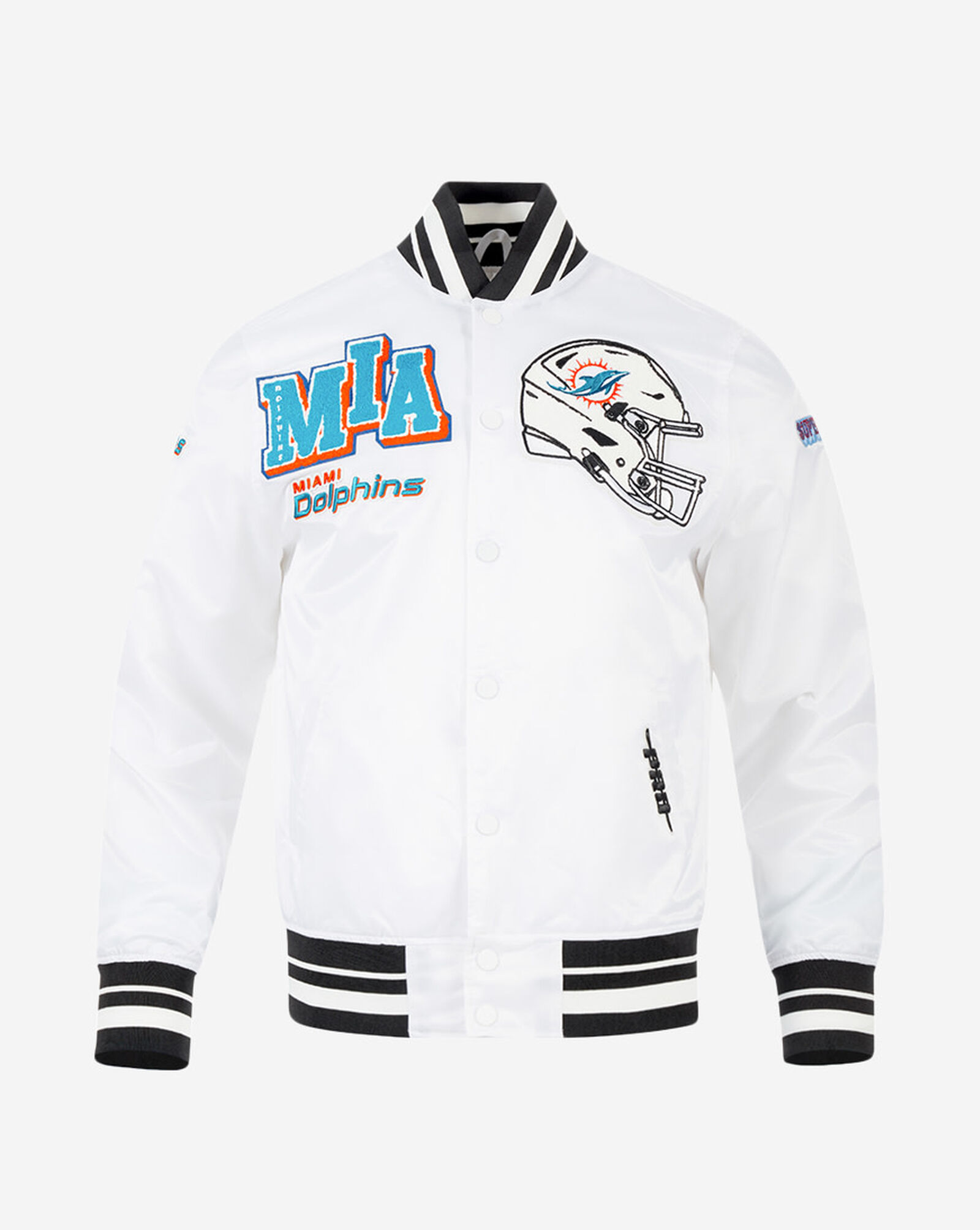 Miami Dolphins Mash Up Rib Satin Jacket White